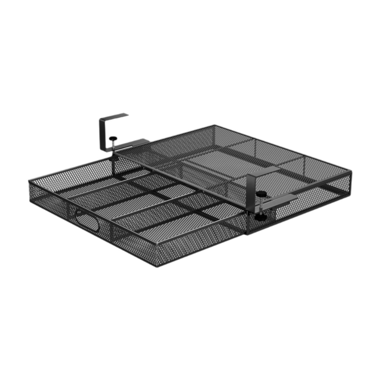PUXZYAX Revolutionary Under Desk Organizer Basket Allows Quick Access To Office Supplies While Keeping Clutter At Bay Hanging Pullout Drawer Basket Invisible