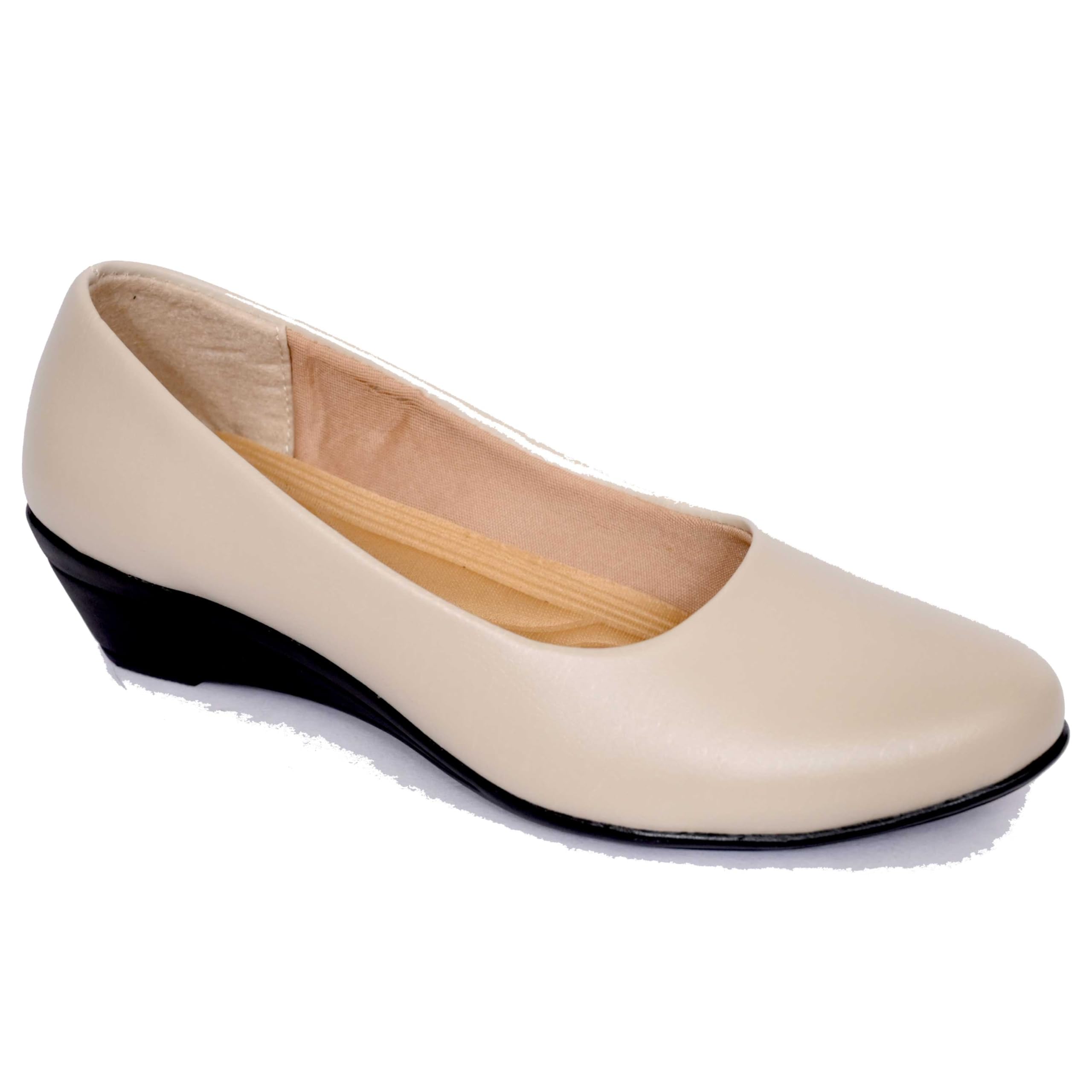 Anita Sarees Women Stylish Formal Wedges Heel Ballet Flats | Casual, Formal and Office Comfortable Belly Shoes Trendy Slip On Ballerina Shoes for Women and Girls, 1 Pair (Cream) (B0CV7ZSBH5) Amazon Price History, Amazon Price Tracker