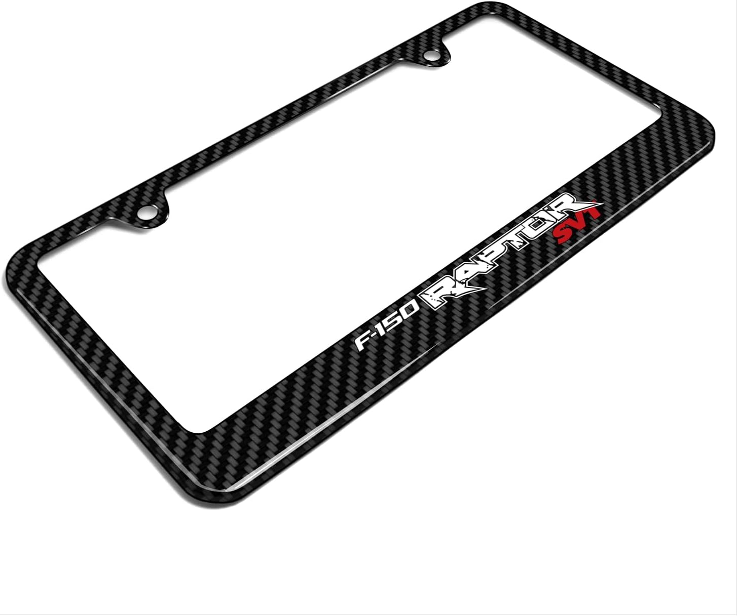 iPick Image for Ford F-150 Raptor SVT Black Carbon Fiber Look ABS Plastic License Plate Frame