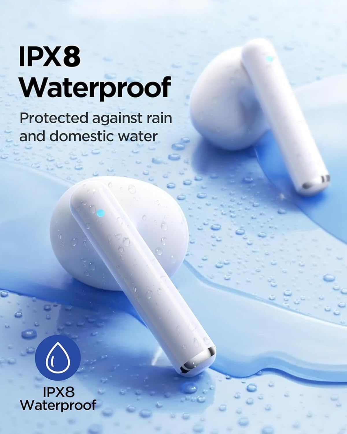 Wireless Earbuds, Bluetooth 5.4 HiFi Stereoin Ear Headphones with 4 ENC Noise Cancelling Mics,48H Playtime Bluetooth Earbuds,Touch Control Ear Buds,IPX8 Waterproof Wireless Headphones for Android/iOS — view 5