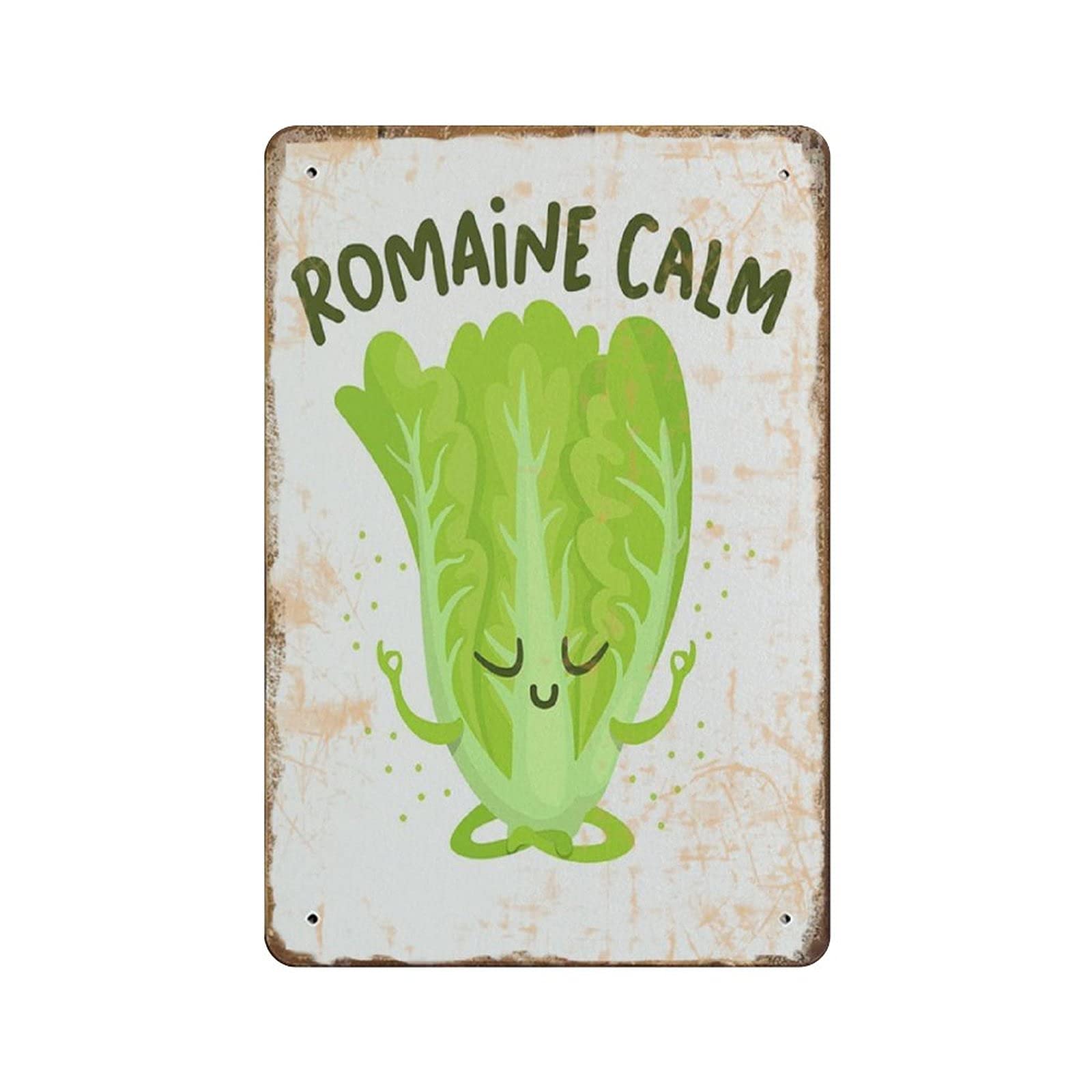 rayprint Romaine Calm Metal Tin Sign Vintage Wall DecoR for Bedroom Home Wall Decor Posters 12x8in (30x20cm)