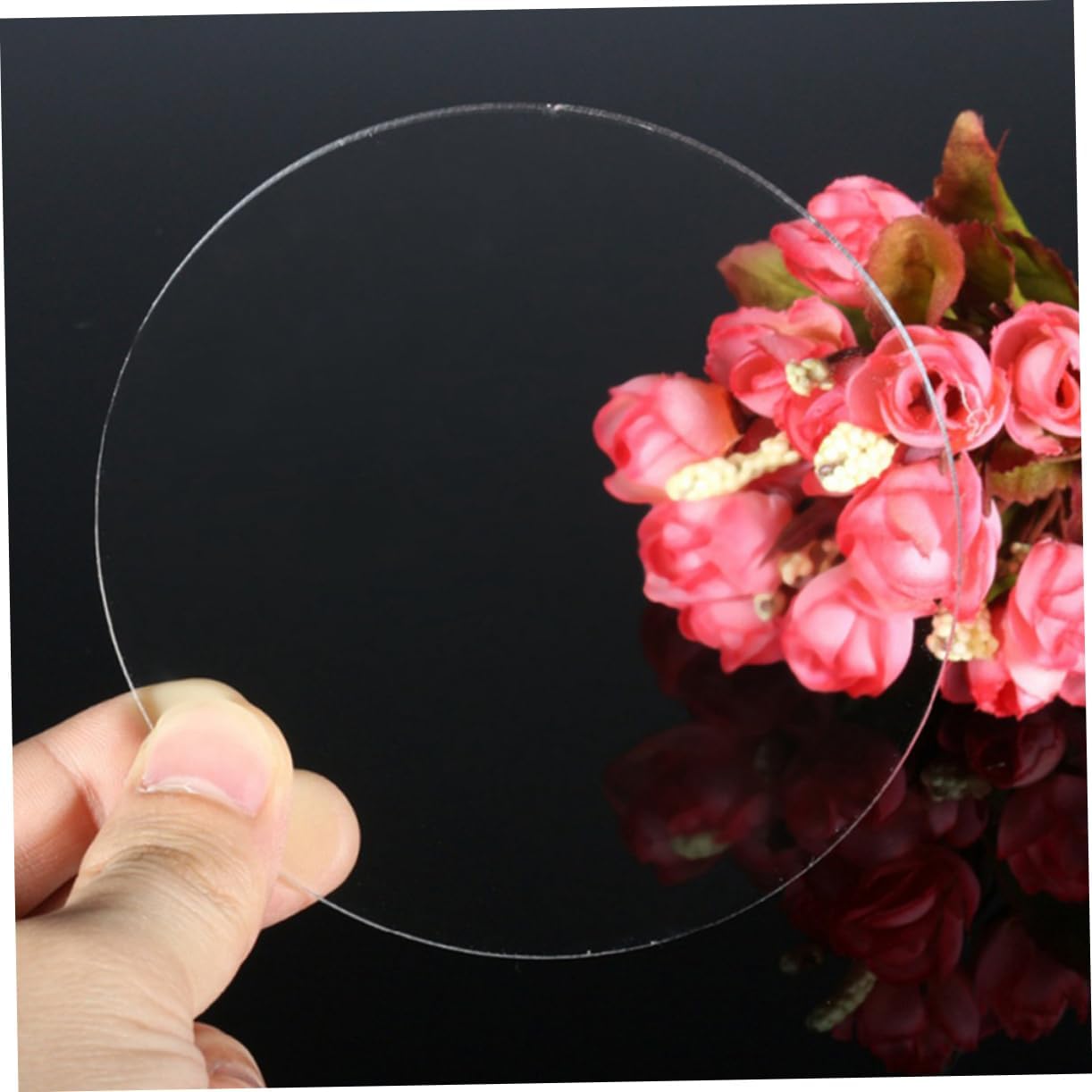 Healifty 150pcs Round Acrylic Discs Cake Transfer Plates for Baking Dessert Display and Craft Projects Thick No