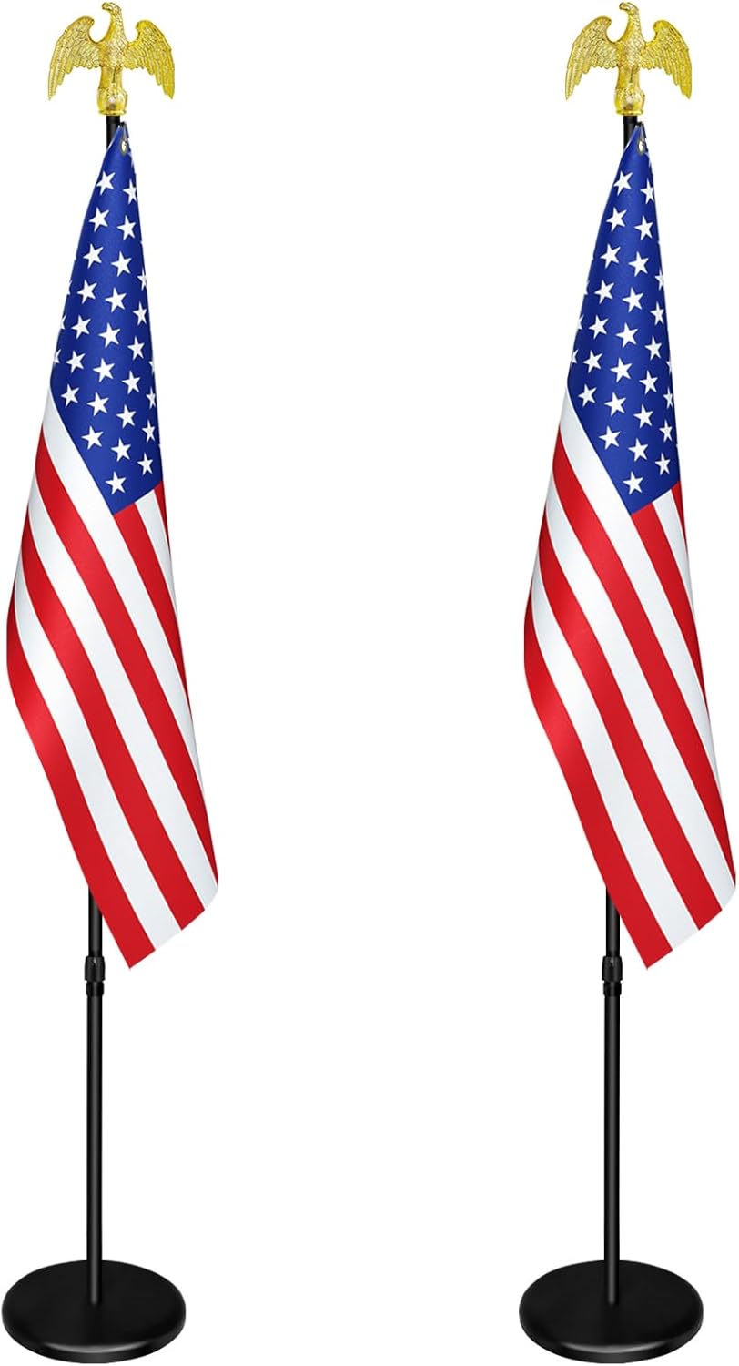 SENZHIYI Indoor Flag Pole Kit with Base and Eagle Topper