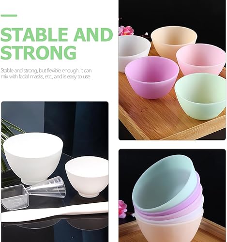 Miniatura 4 de FOMIYES Cuenco de silicona con espátula de silicona, cuencos para mezclar, cuencos de colores reutilizables, tazones de preparación para aperitivos,
