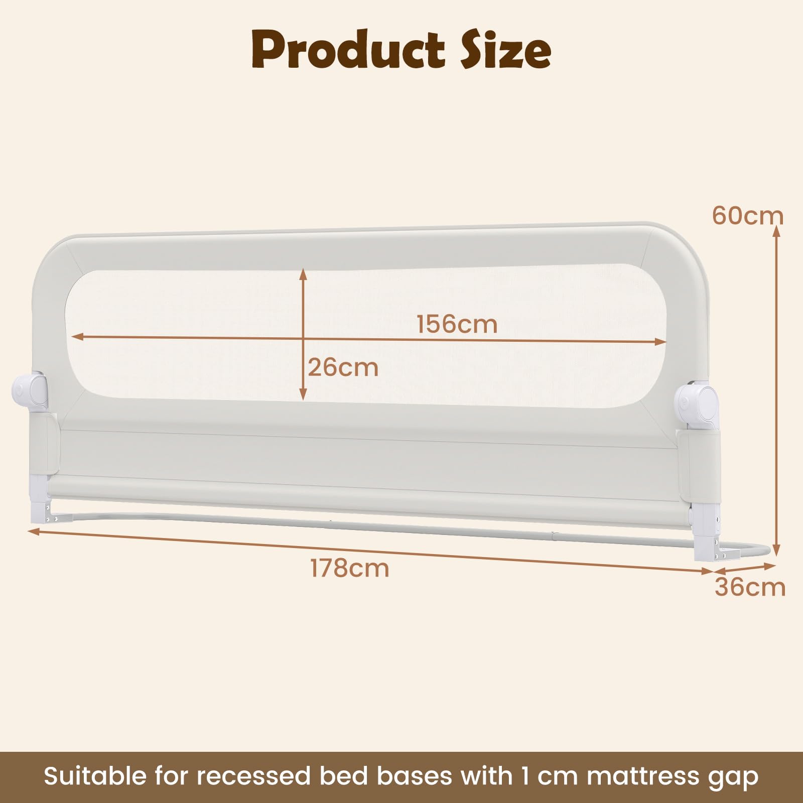 RELAX4LIFE Barrière de Lit Rabattable 180 cm, Barriere de Securite Enfant Lit, Double Verrouillage, Maille Respirante, Base Métallique, Protection Anti-Chute, pour Matelas 10-28 cm d'Épaisseur (Blanc)