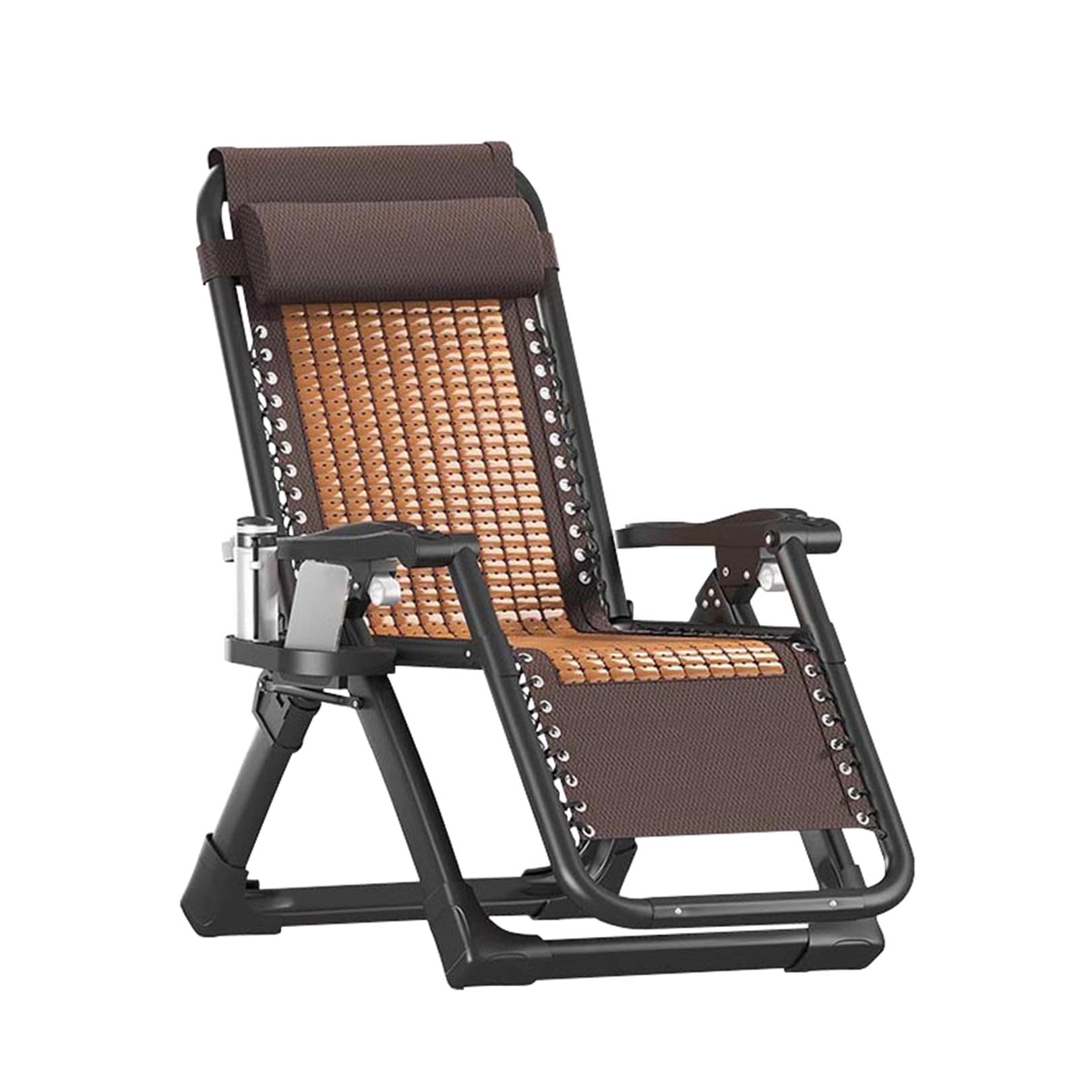 Sedia reclinabile ergonomica Zero Gravity pieghevole con poggiatesta e vassoio laterale per patio, prato e campeggio Comfort