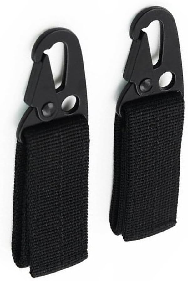 ShineIn Backpack Keychain Duty Belt Key Holder Tactical Keychain Accessories Molle Webbing Buckle Metal EDC Carabiner Clip Pack of 2