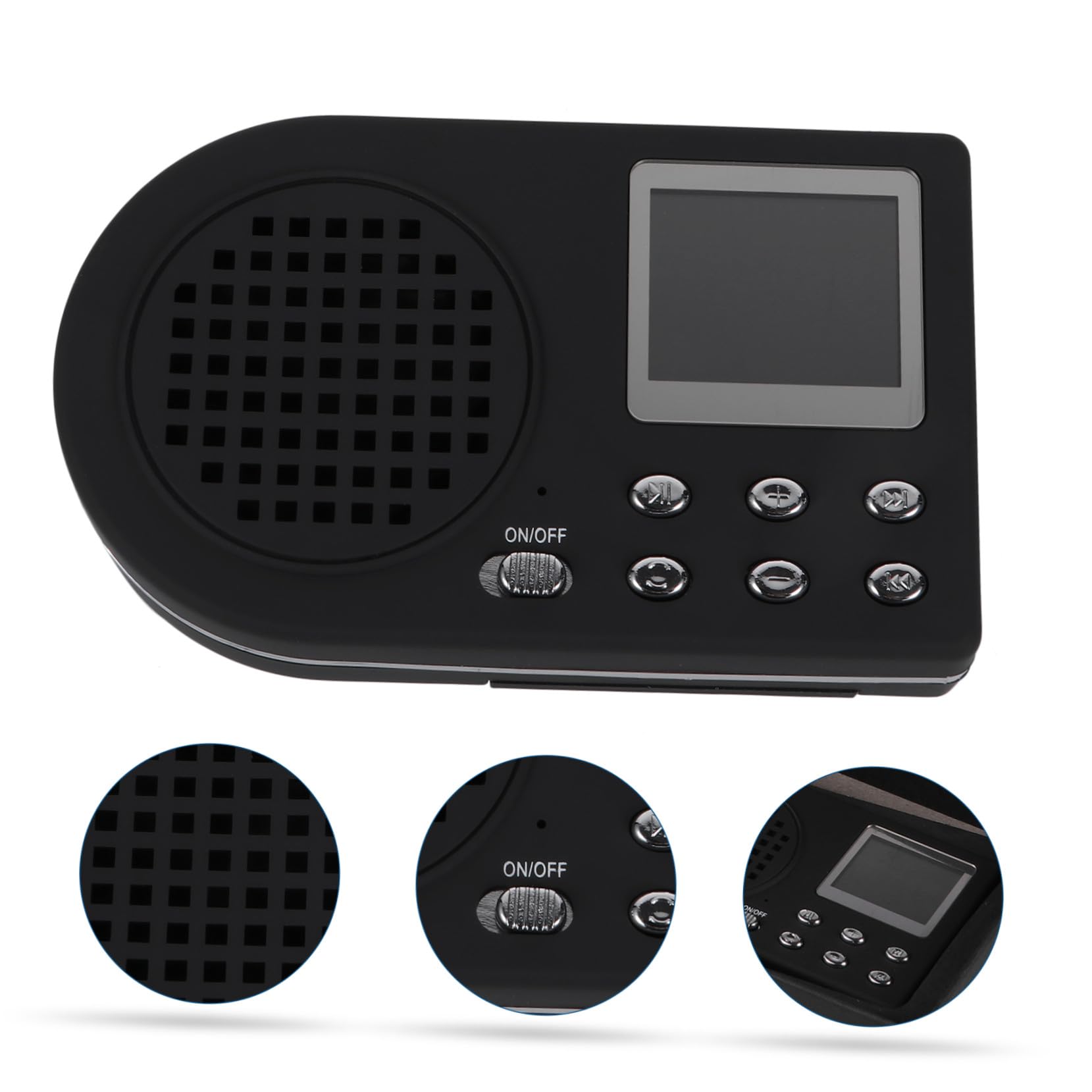 Lettore Mp3 Portatile Modello 360 in Plastica Nero con Clip | Riproduzione Sonora Esterna, Cavo USB Incluso, Regalo per Famiglia e Amici