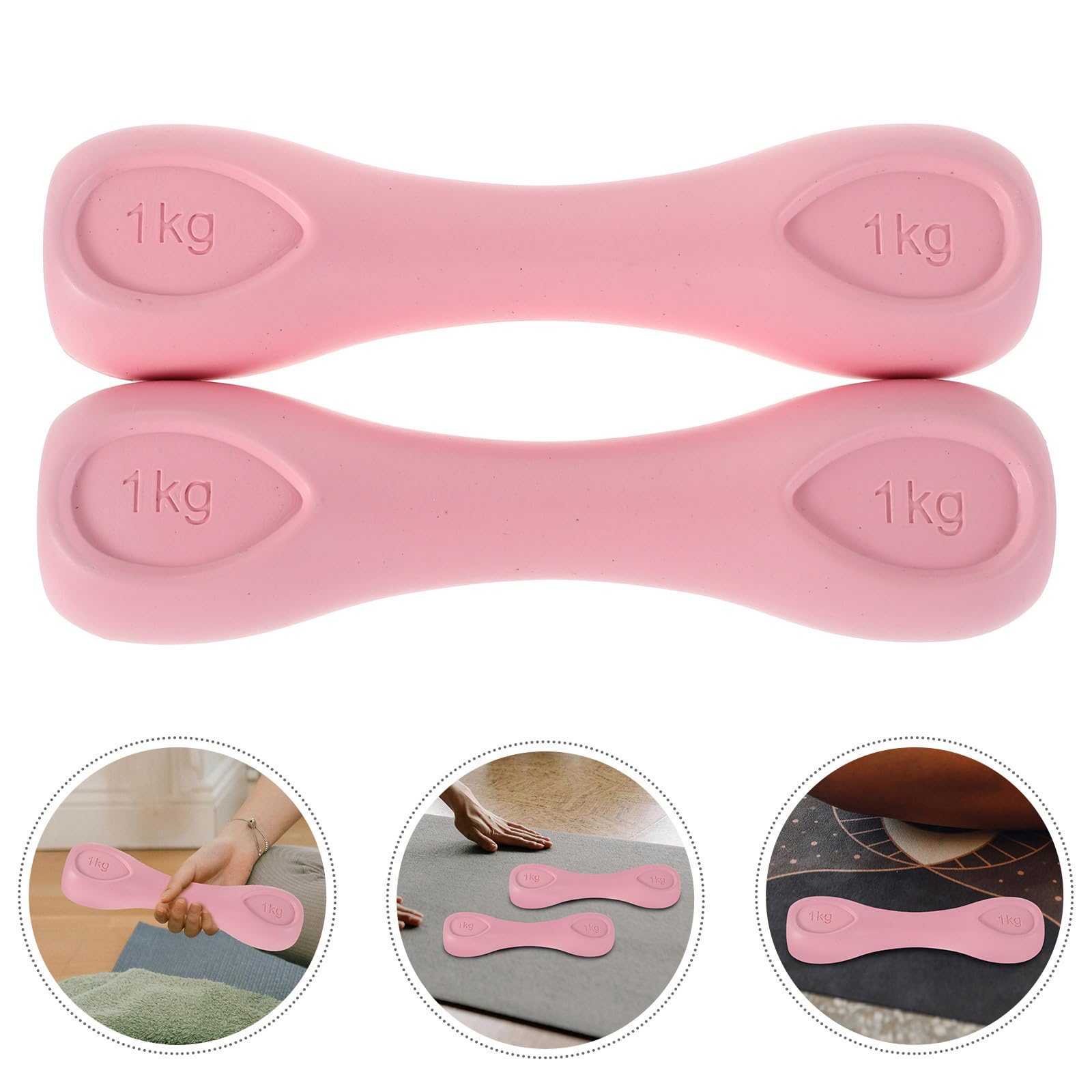 2 Piezas Mancuernas de Hierro Fundido Rosa para Mujer | Diseño Ligero, Agarre Cómodo Antideslizante, para Fuerza y Tonificación Muscular, Uso Doméstico
