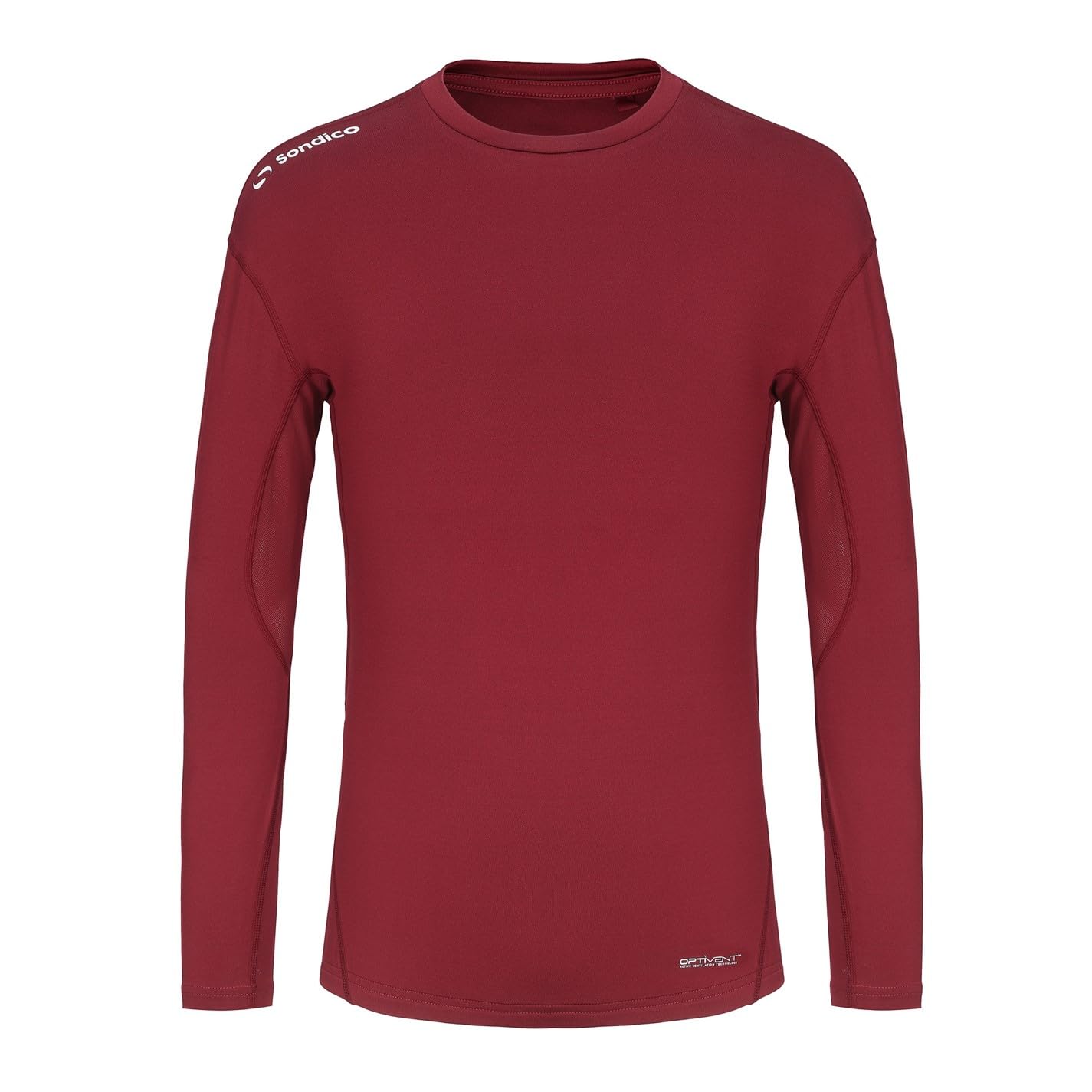 Sondico Mens Base Core Long Sleeve Layer Top Burgundy XXL