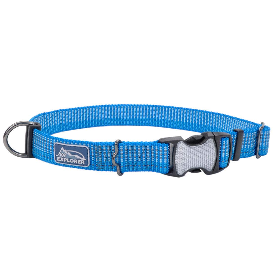 CoastalPet - K-9 Explorer - Brights Reflective Adjustable Dog Collar, Lake, 5/8" x 10"-14"