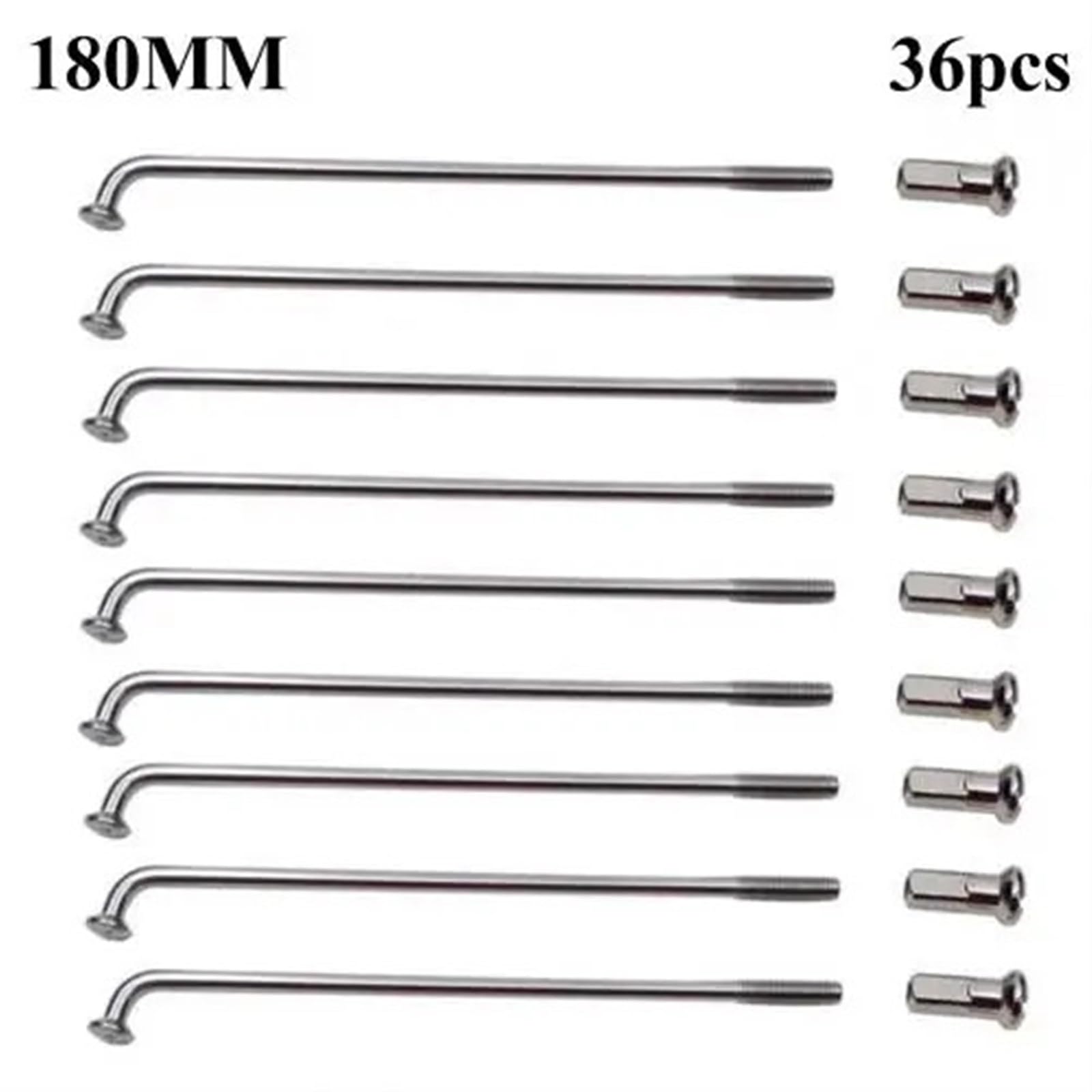 Fahrradspeichen 36 Stücke 60-305mm 12G Elektrofahrrad E-Bike Rad Reifen Stahlspeichen Fahrradteile(180mm)