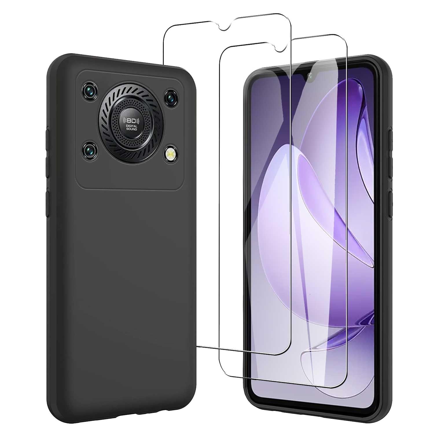 Cover Morbida TPU Per Oukitel C60 Pro – Silicone Nero Ultrasottile Con Airbag Antigraffio – Protezione 360° (Bolle D'Amore) - 4