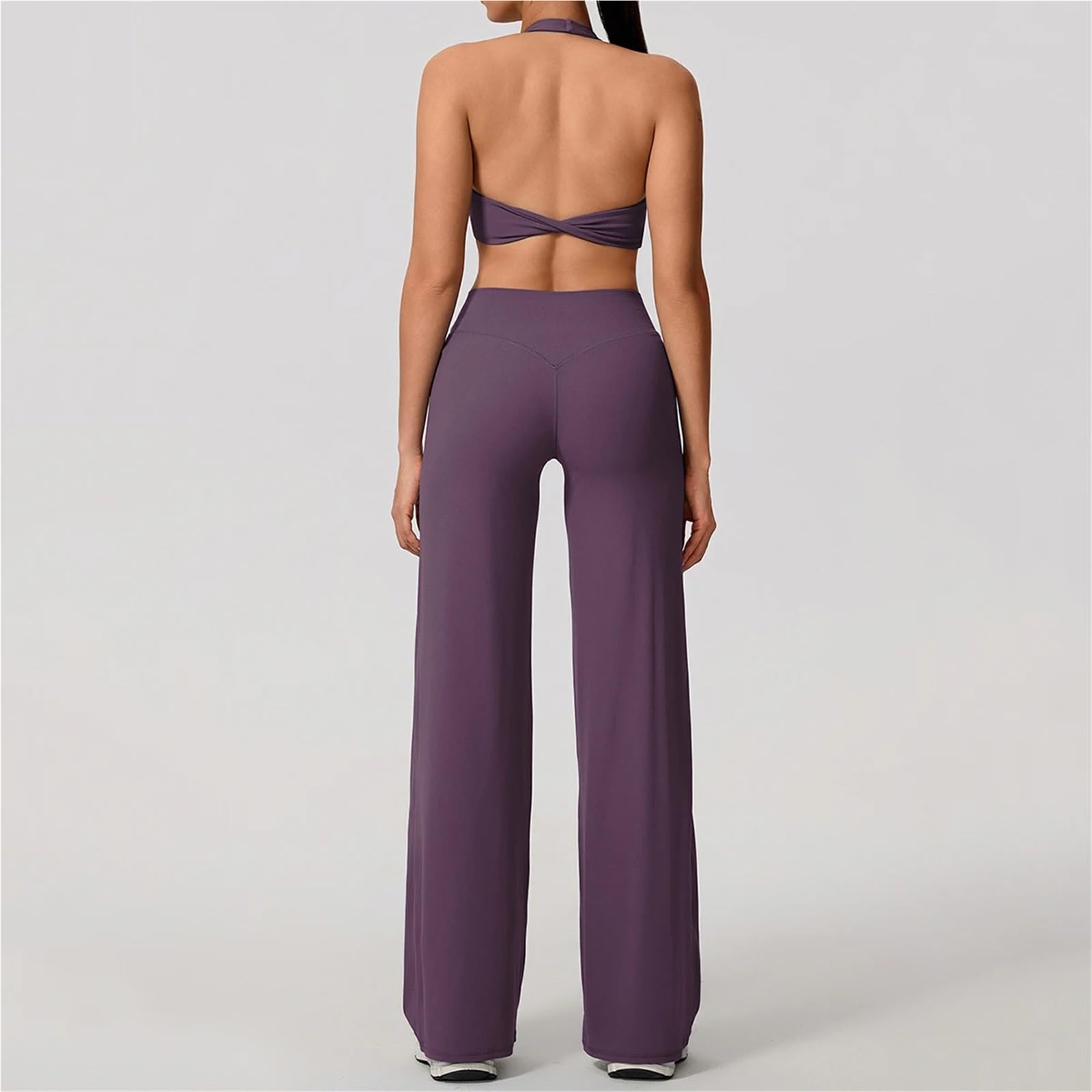 Completo Palestra Donna Set sportivo da donna ad asciugatura rapida 2 pezzi, reggiseno con scollo a U, senza maniche, top yoga in due for allenamento fitness