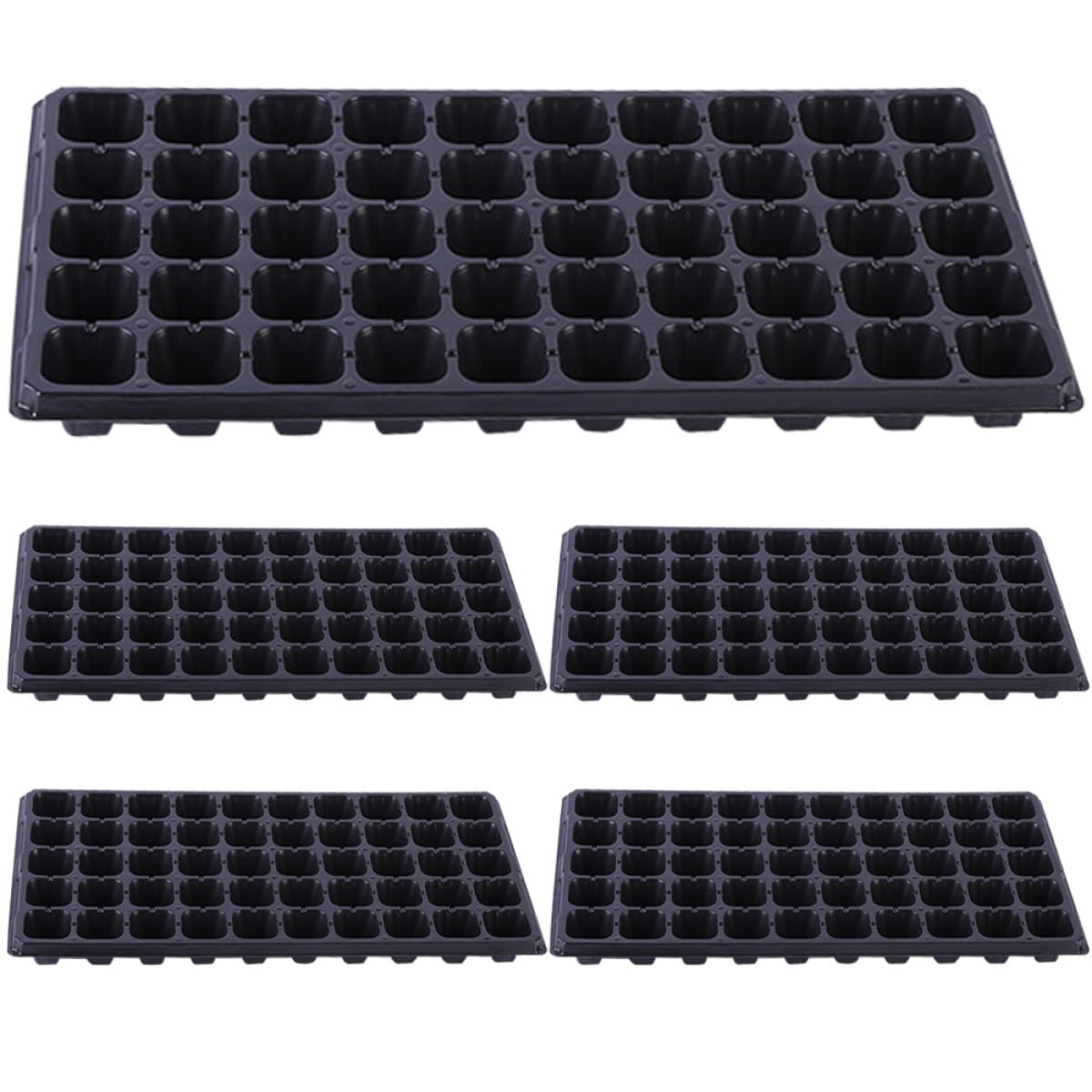 MAGICLULU 6 Bandejas de Germinación de Plantas de PVC Múltiples Ranuras para Vivero, Cultivo Interior y Trasplante, Ideales para Flores Pequeñas y Cactus