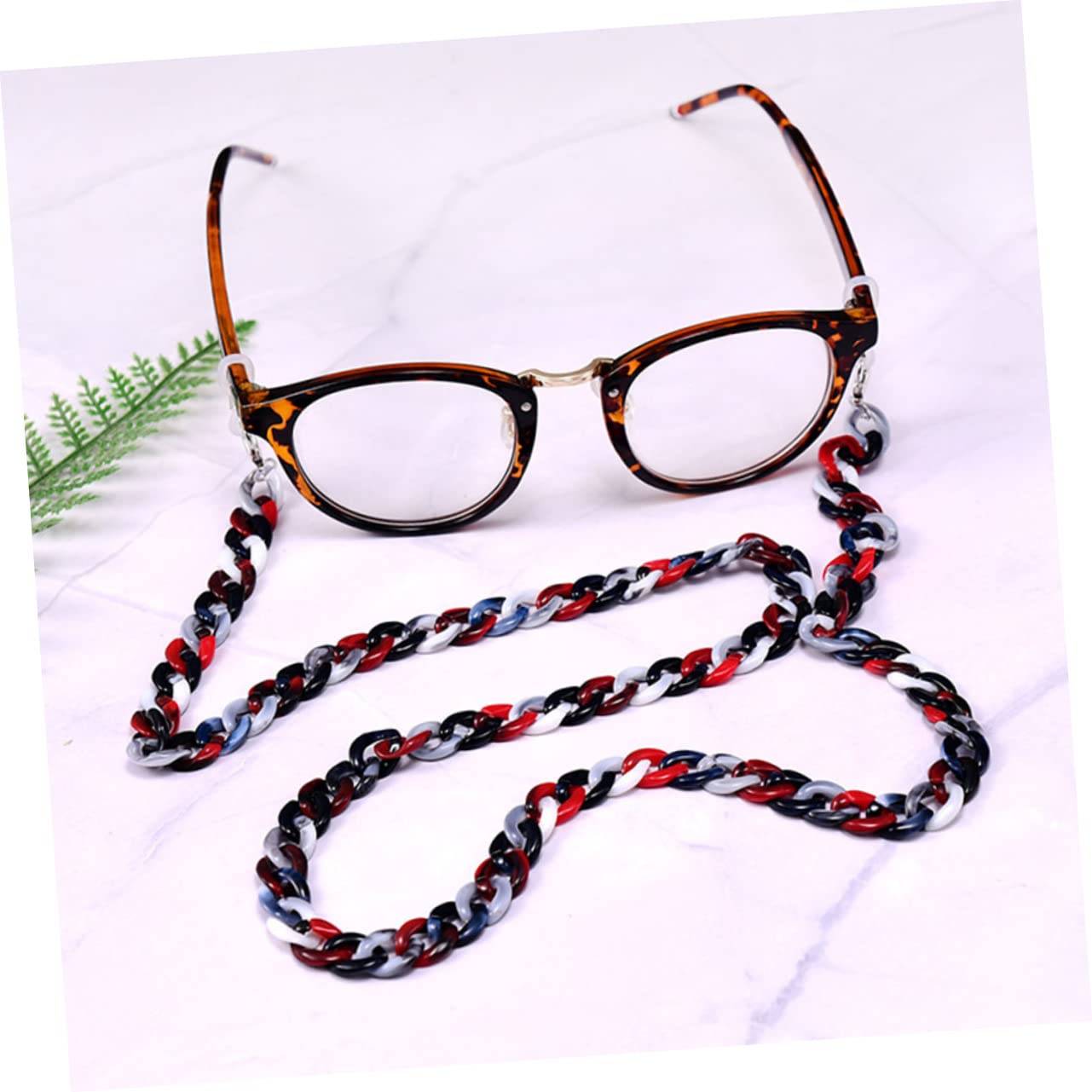 Veemoon Cadena Ajustable Para Gafas De Sol Soporte Para Gafas De Diseñador Para Mujer Cordón Para Gafas Correa Para Gafas De Sol Cadena De Sujeción Azul Cuello Múltiple Acrílico