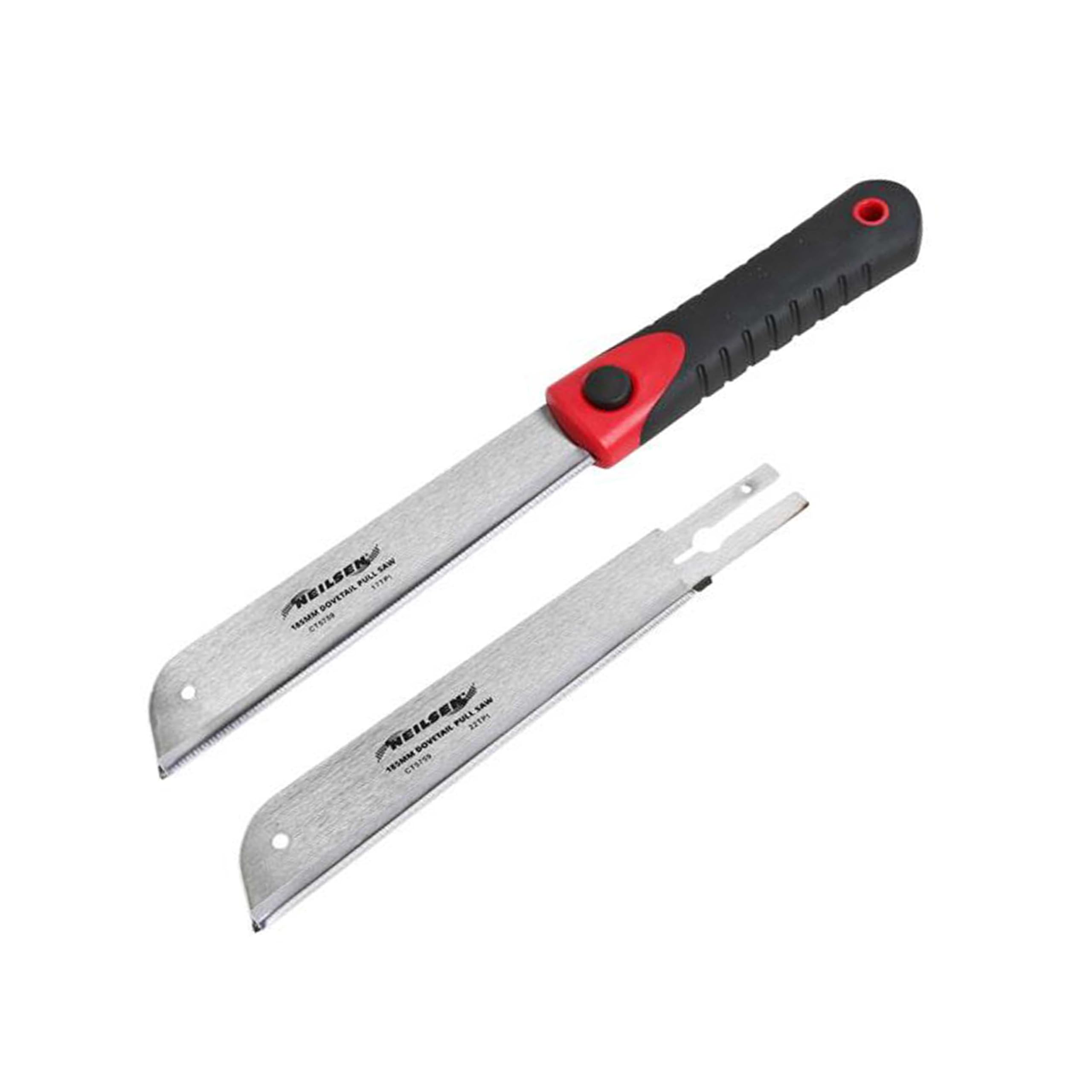 185mm Dovetail Pull Saw with Two Blades 16TPI and 22TPI Both Three-Sided Tooth for Very fine cuts150mm TPR Handle Length Carpentry Hand Saw
