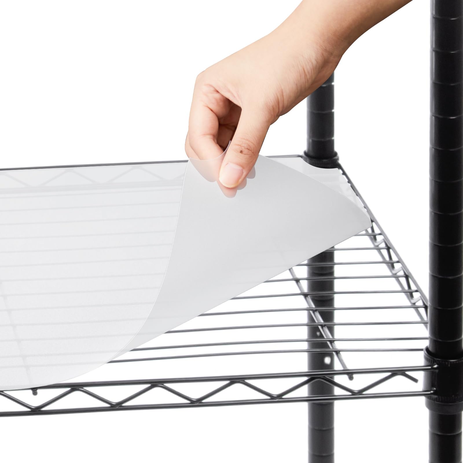 Photo 1 of Sliner 8 Pack 18 x 48 Inch Wire Shelf Liner Clear Plastic Waterproof Liners for Organizing Metal Rack Shelves, Kitchen Cabinets, Cupboard, Pantry