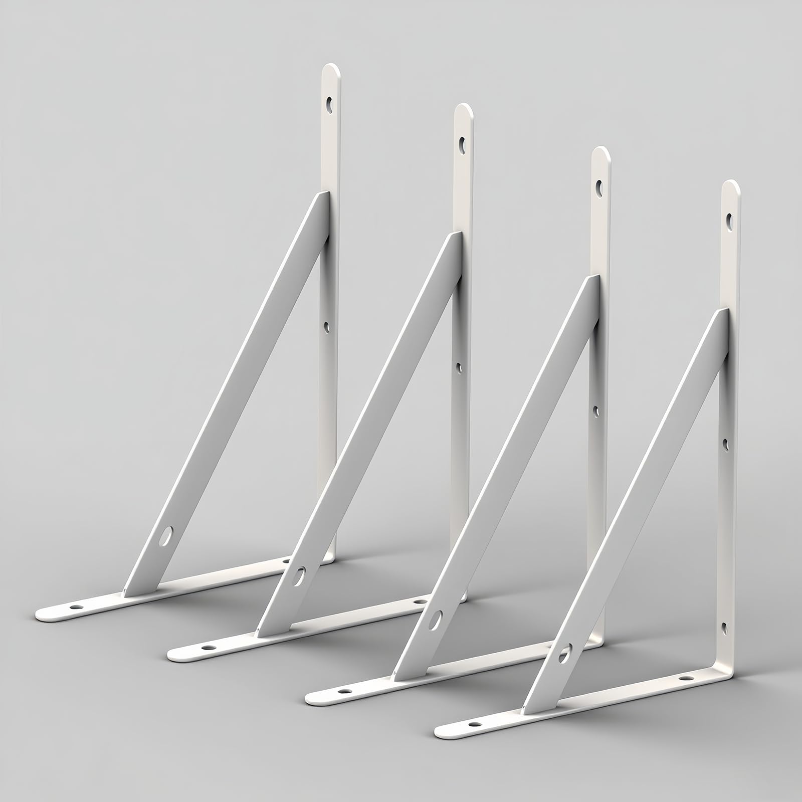 10 Inch Shelf Brackets, Set of 4, Steel (White, 10inch 4 Pack)