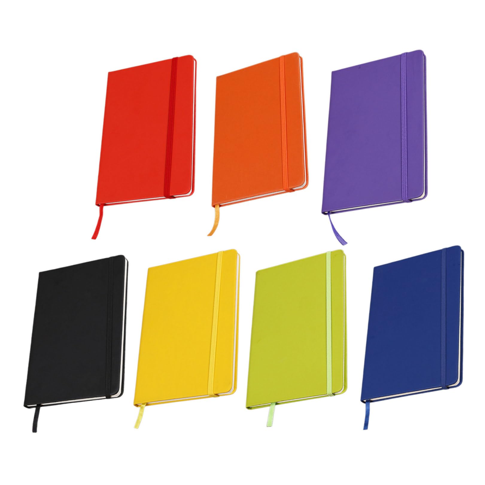 Set da 7 Quaderni Tascabili A6 con Righe e Fascia Elastica, Quaderni Piccoli in Carta Pu per Studenti e Viaggi, Blocchi Note Multifunzione per Riunioni e Appunti