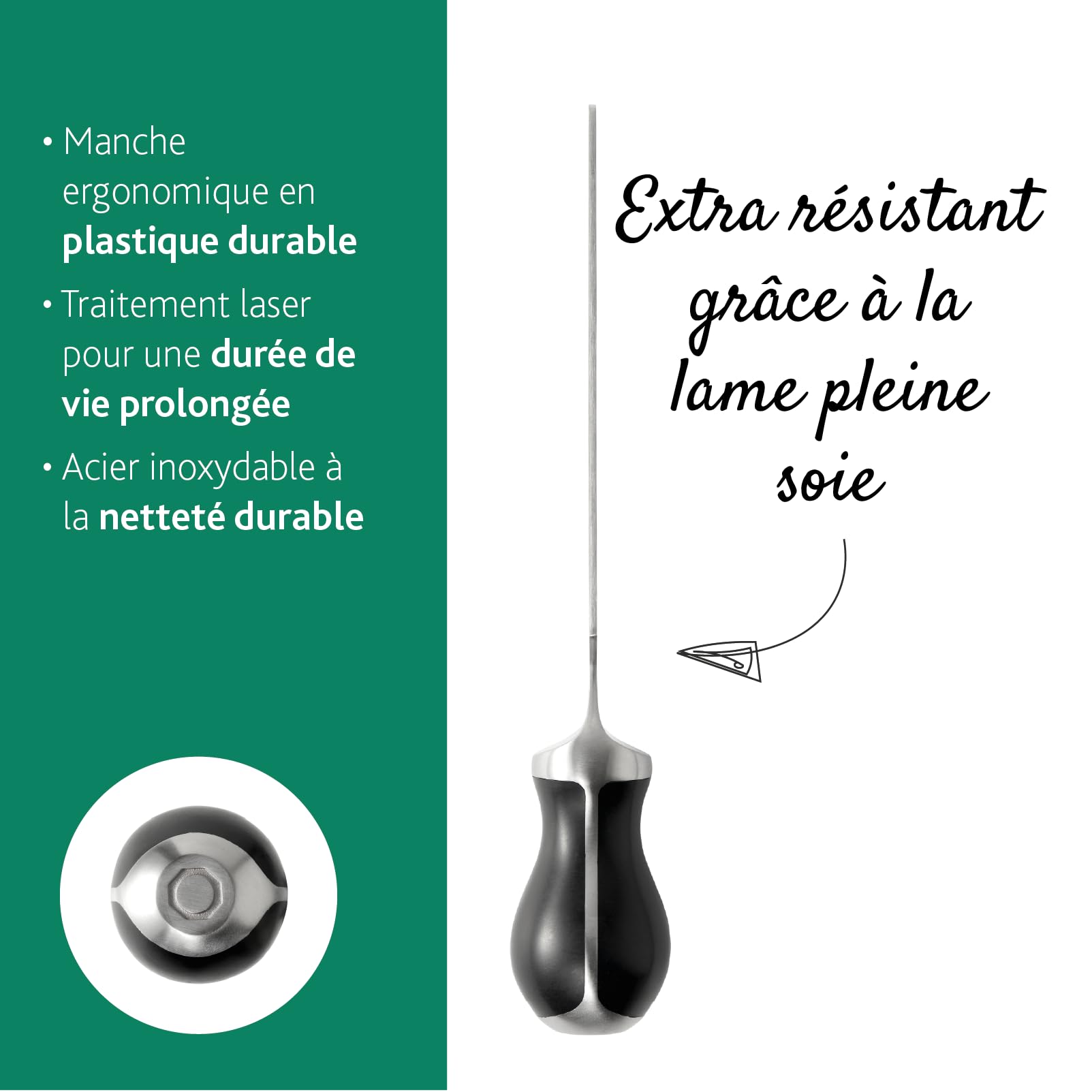 BOSKA Couteau à raclette PRO – Acier inoxydable – Spatule – Bord dentelé – Raclette – Outil de service et de découpe pour fromage ou couteau à pain – Petit couteau de cuisine durable