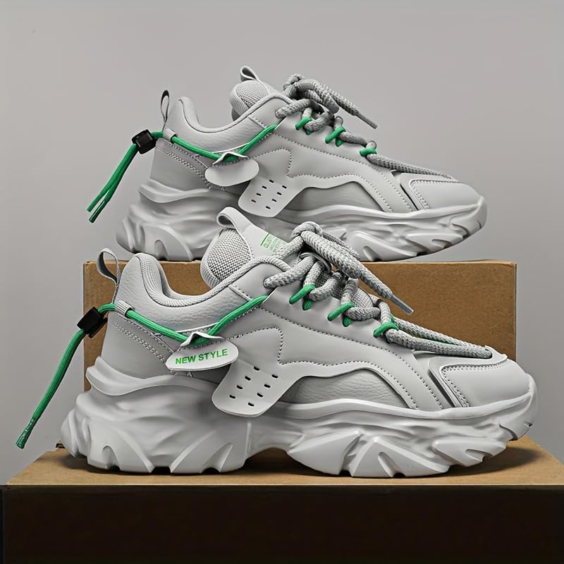Vintage Lace Up Chunky Sneakers for Men - Comfy and Non-Slip for Outdoor Activities3