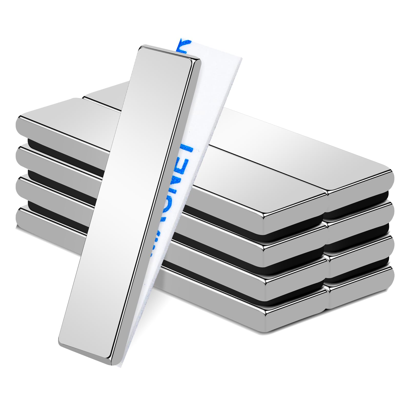 MIKEDE Heavy Duty Neodymium MagnetsRefrigerator Magnets, Small Strong Magnets with Adhesive for Whiteboard, Kitchen, Crafts, Tools, Cabinet Doors and Science Classroom - 1.57 x 0.39 x 0.12 in-9 Pcs