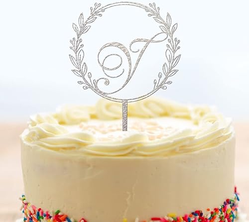 Miniatura 3 de Decoración para tarta de boda con inicial, corona rústica con monograma, decoración personalizada para tartas Mr y Mrs, decoración única para