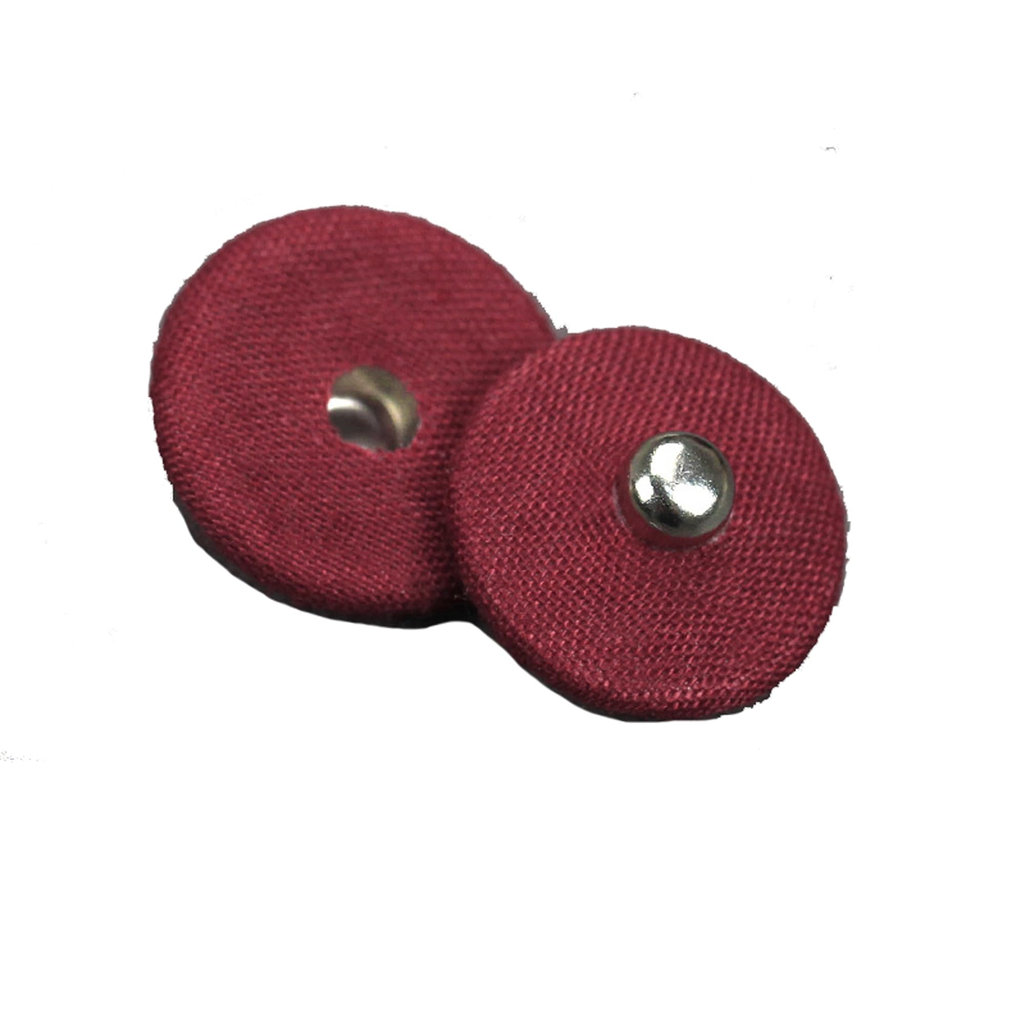 Lyracces Fabric Covered Brass Snap Fastener Press Studs Sewing Buttons Popper Tich 21mm 0.82in 10pcs (Purplish red)