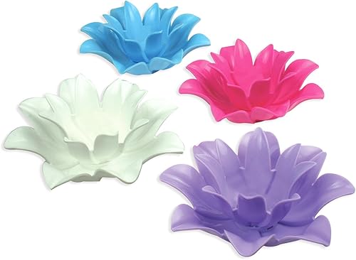 Miniatura 2 de Poolmaster 54513 Juego de cuatro velas flotantes de loto, multicolor