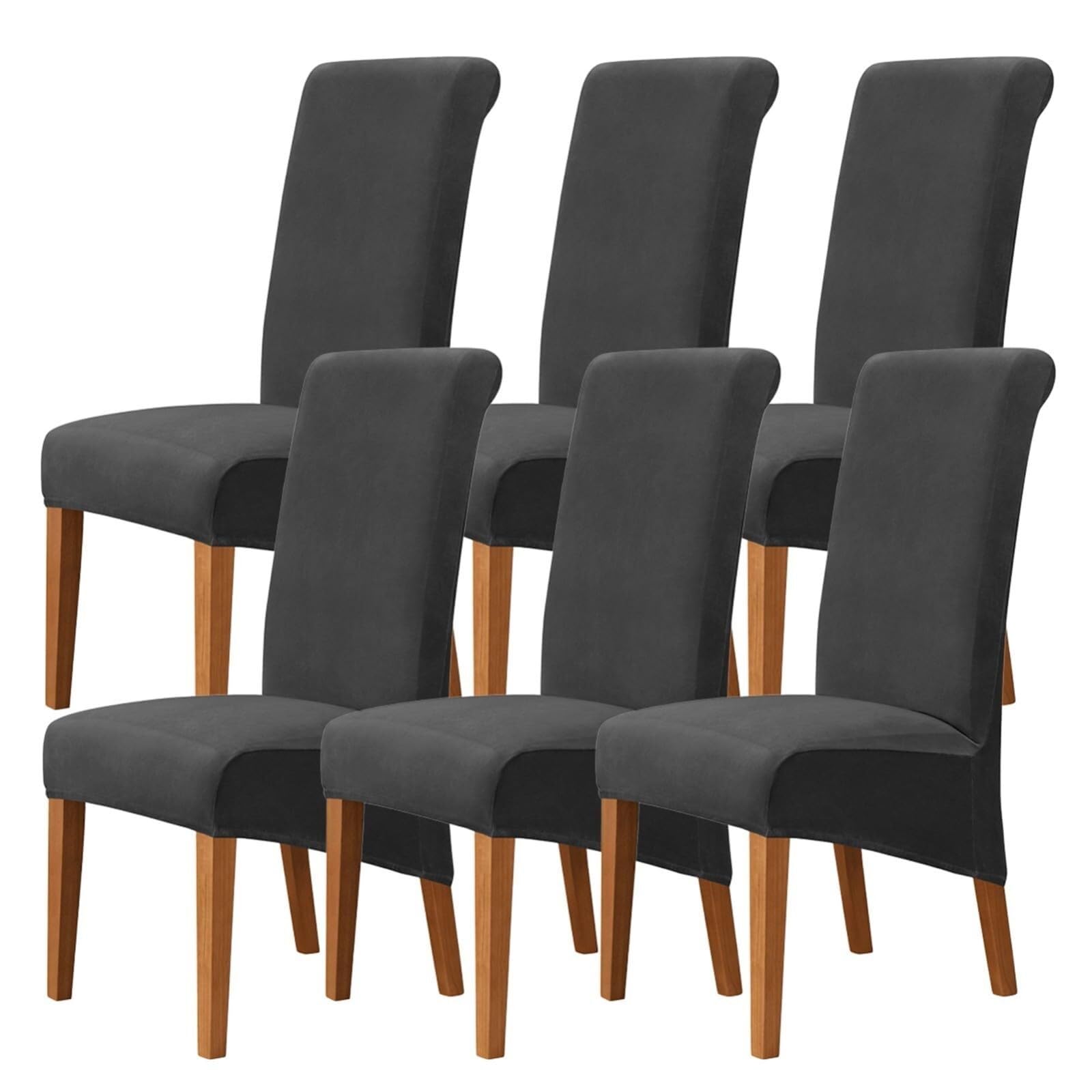 NMVAWIPT Stretch High-Back Dining Room Chair Covers, Removable Washable Furniture Protector For Restaurant Banquet(1#,6Pcs)
