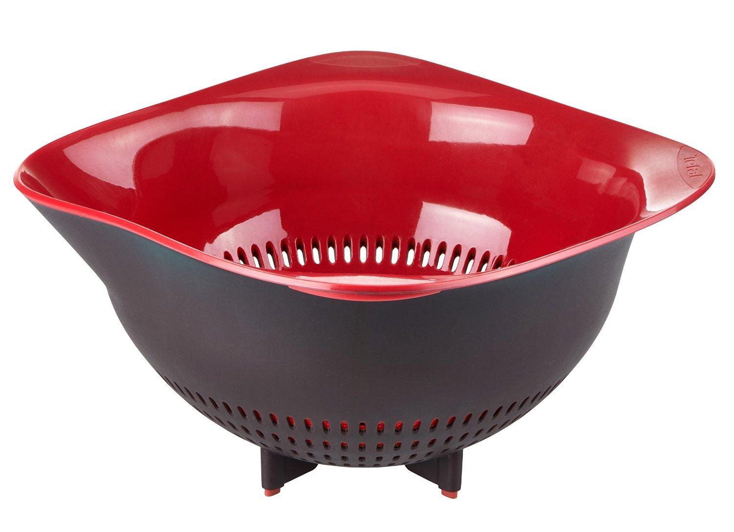 Tefal Ingenio Colander Preparation Bowl Dishwasher Safe Plastic Red Black New