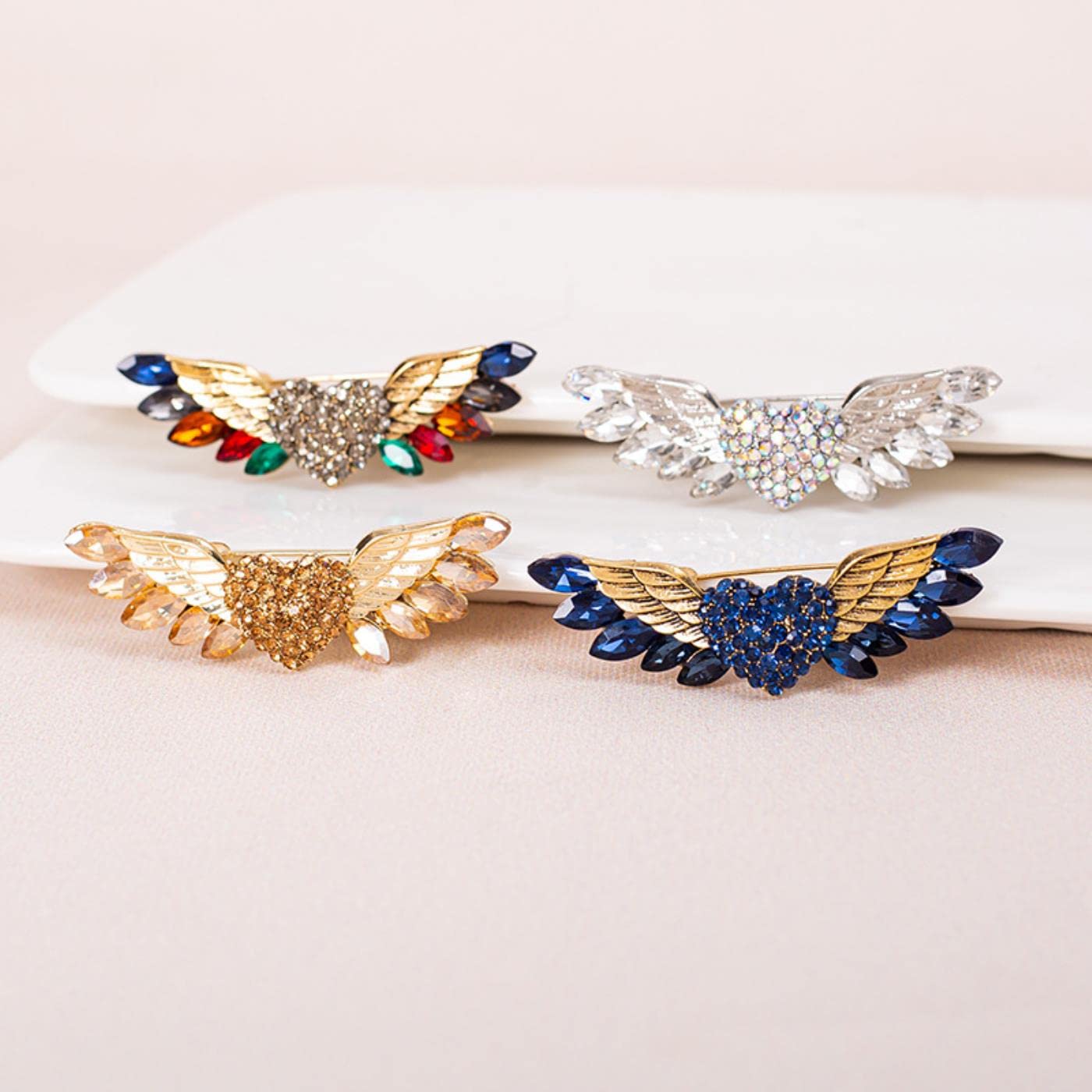 Spilla vintage a forma di cuore con strass rossi, spilla a forma di