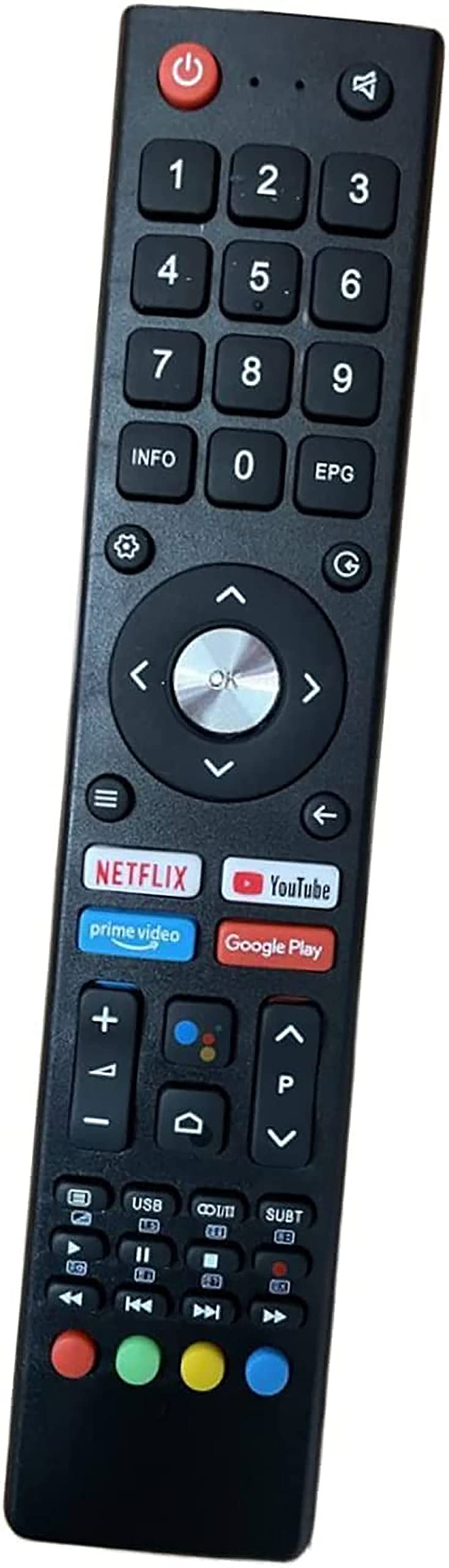 VINABTY GCBLTV64AI-D3 Telecomando di ricambio adatto per CHIQ Changhong UHD TV con Youtube GCBLTV64AID3 UHD75E7000ISX2 UHD65D6500 UHD65E6200ISX2 UHD55E6000ISX2 65E6200 75E7000