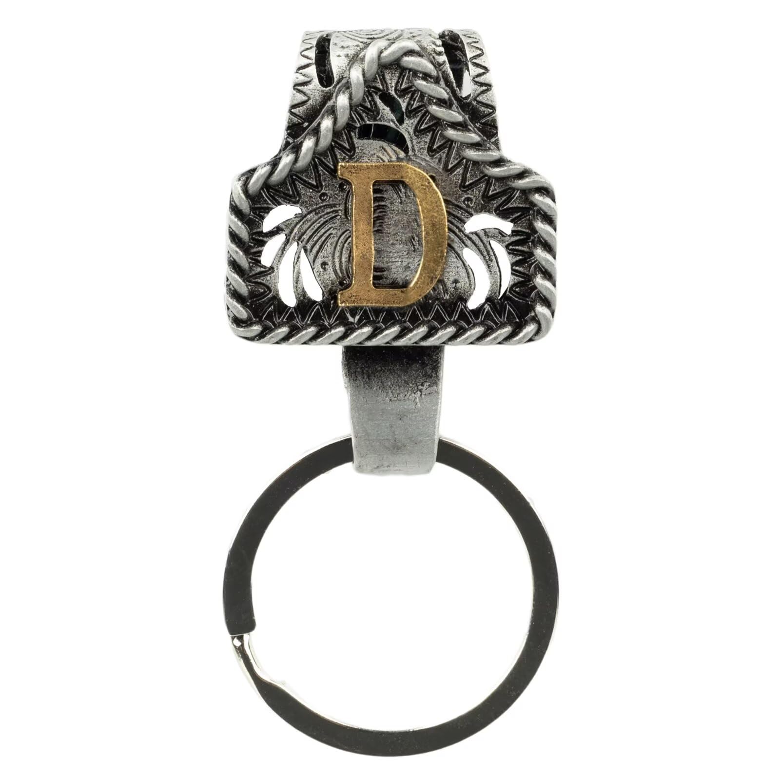 Vintage Western Cowboy Letter Keychain,Handmade Metal A-Z Initial Key Chain Clip,Personality key holder for Pocket&Bag