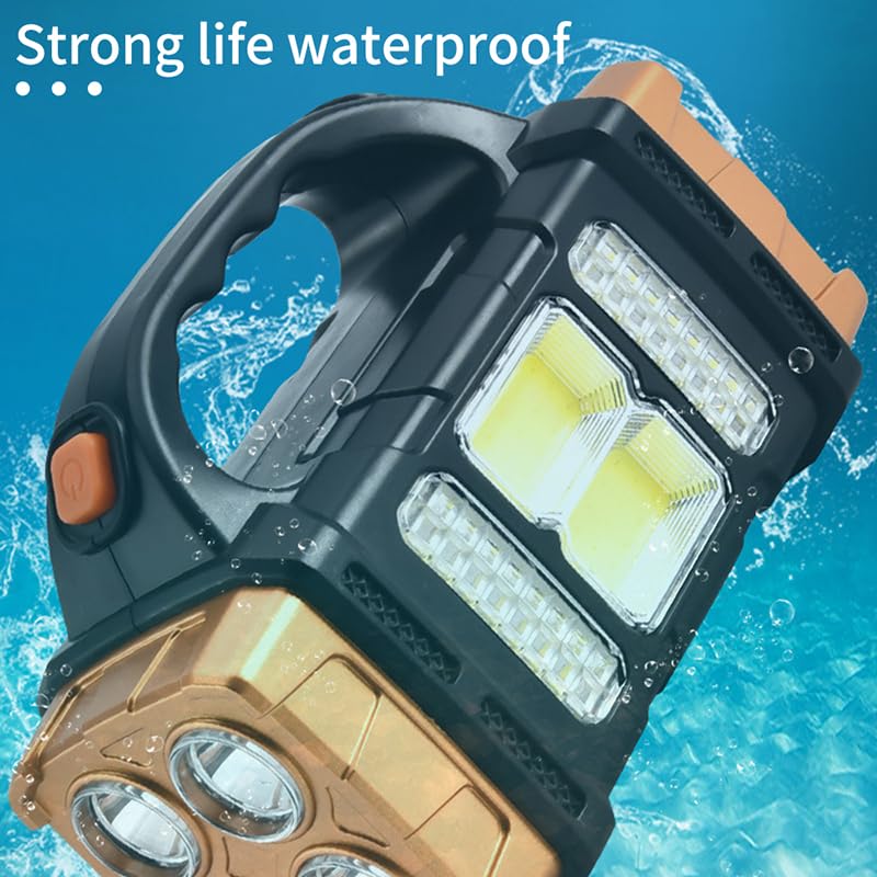 Image of Care 4 Multifunctional Solar Waterproof LED COB Flashlight | Portable & USB Charging Twin Bulb Torch for Emergency Outdoor Camping Hiking