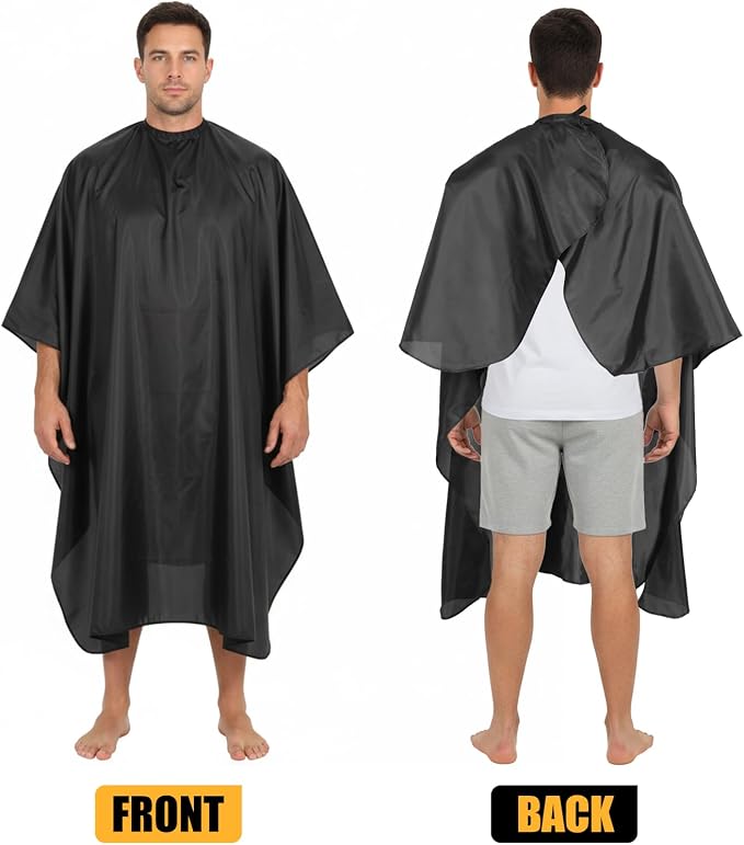 Capa para corte de cabello negra grande, 12 piezas miniatura 3