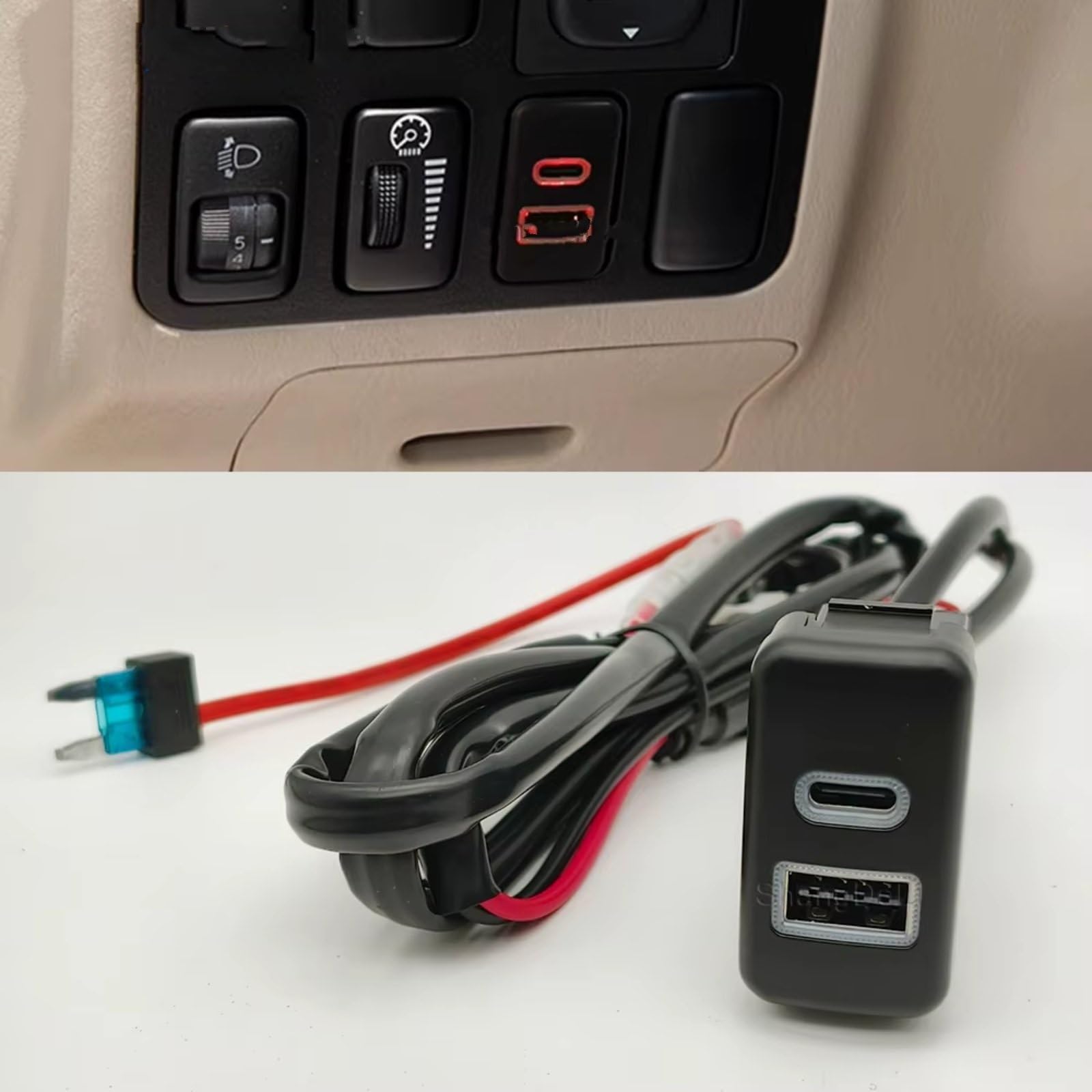 Consola Central Con Puerto USB Compatible Con Lexus Para IS250 12V 24V QC3.0 Cargador Coche Adaptador Carga Rápida Teléfono Puerto USB