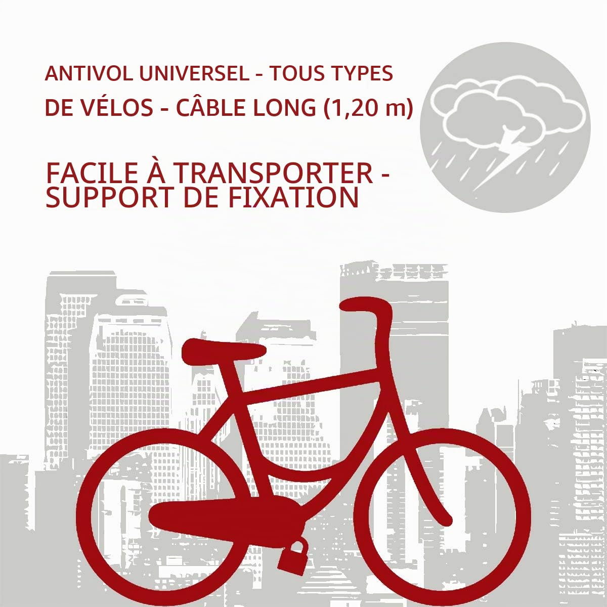 Master Lock Antivol U avec LA Clé, Support de Vélo Universel Antivol Certifié, Modèle 8285EURDPRO, Noir
