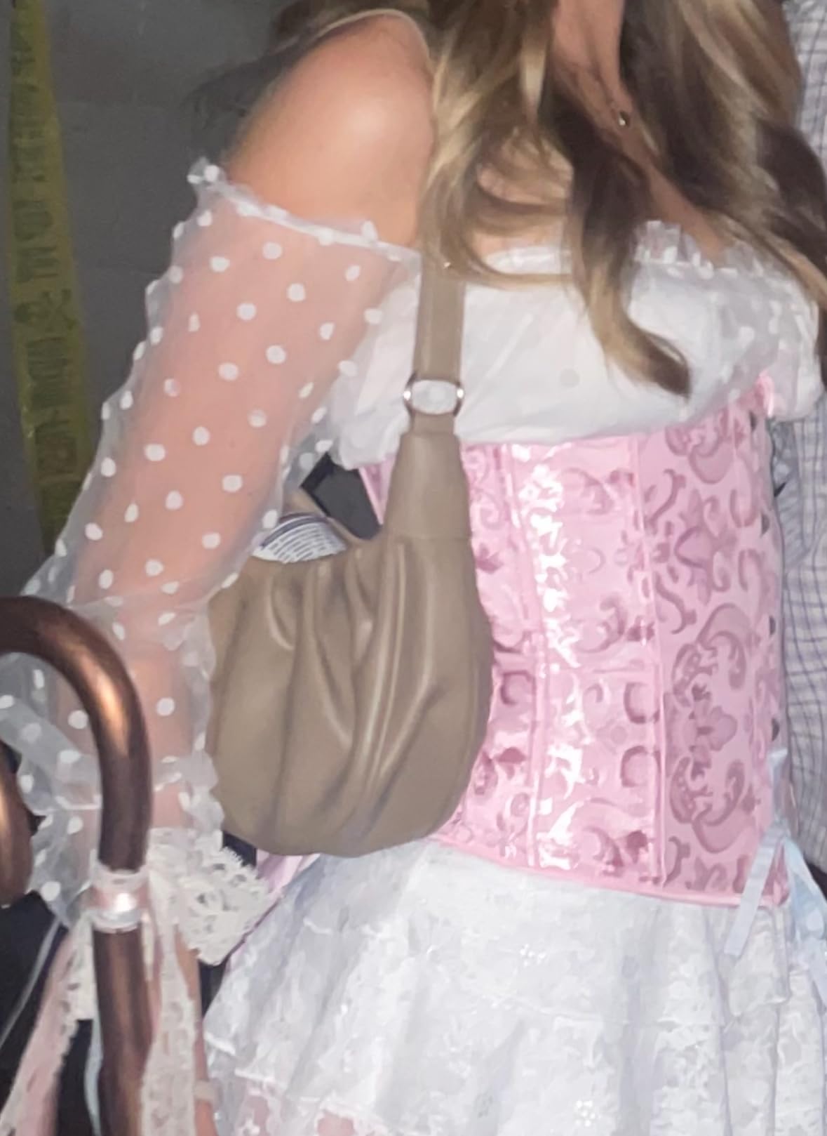 Shoulder Bag Crescent Handbag Ruched Purse Underarm Bag Mini Hobo for Women,Detachable Gold Chain Crossbody Bag photo review