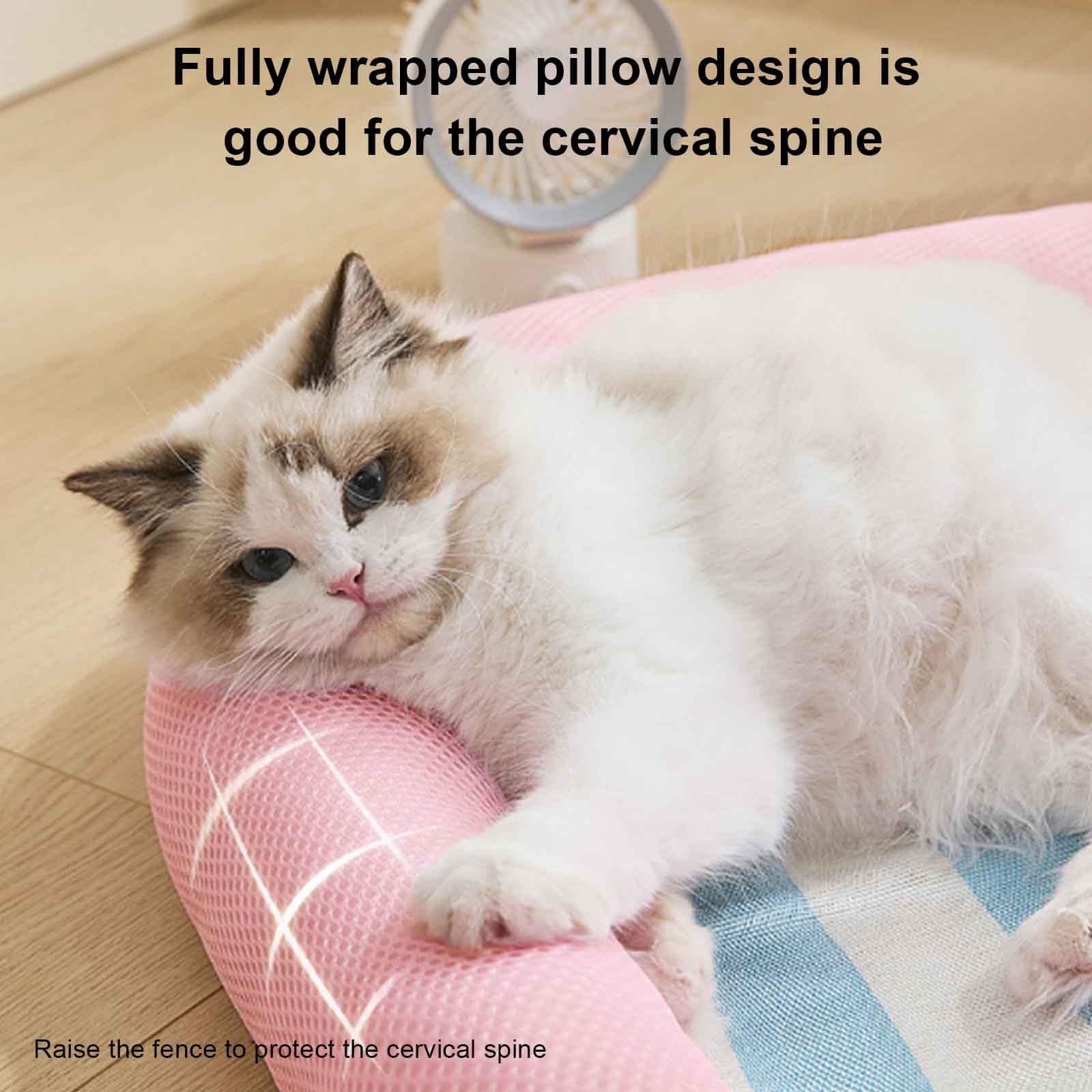 Cama para Mascotas, Alfombrilla Antideslizante Lavable Gatos, Almohadillas Enfriar de Seda(Green,XL)