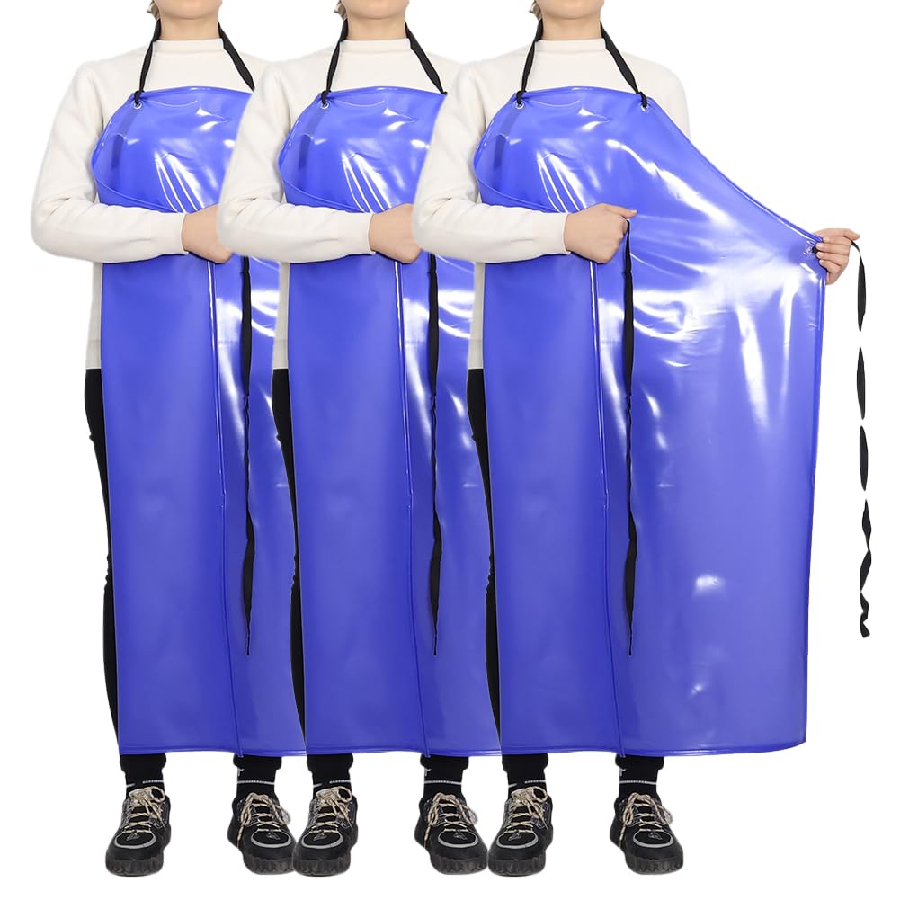 Chemical Resistant Vinyl Apron - Extra Large Waterproof PVC Aprons for Dishwasher,Dog Grooming,Fish Cleaning