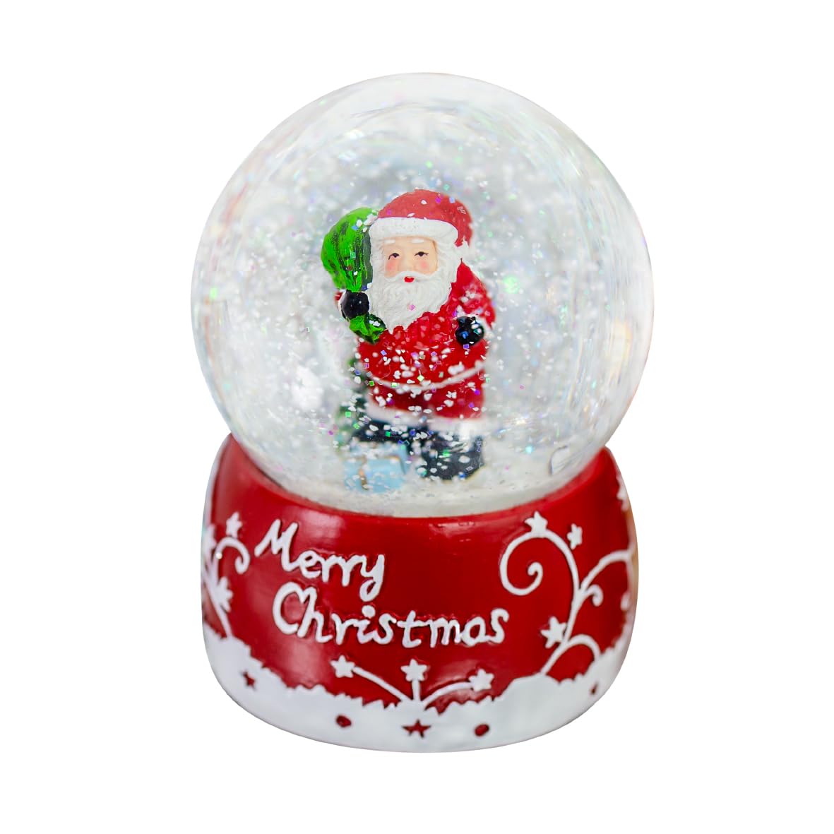 The Christmas Workshop Red And White Musical Santa Snow Globe