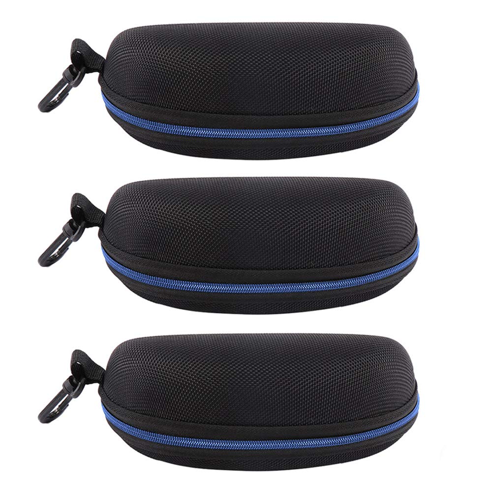 3pcs Sunglasses Case Hard Protective Eyewear Eyeglasses Glasses Box with Zip Hook