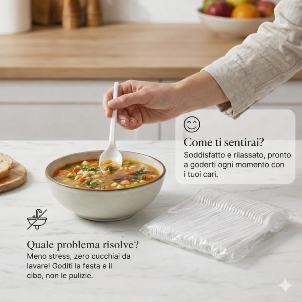 Cucchiai Riutilizzabili CPLA 16 cm Bianco, Posate Ecologiche Resistenti per Catering