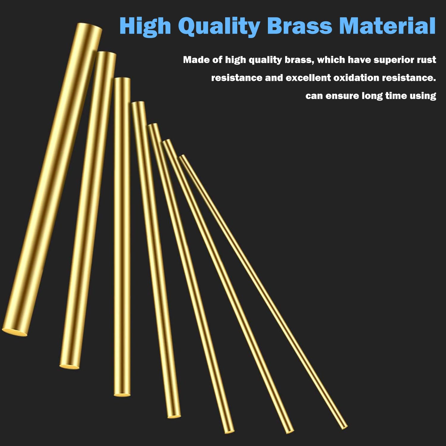 CurLer Barre Tiges Rondes en Laiton Assorties, Kit D'Assortiment 500 mm Diamètre 1-8Mm pour Outil D'Artisanat Bricolage, Goupille Poignée,42 Pieces