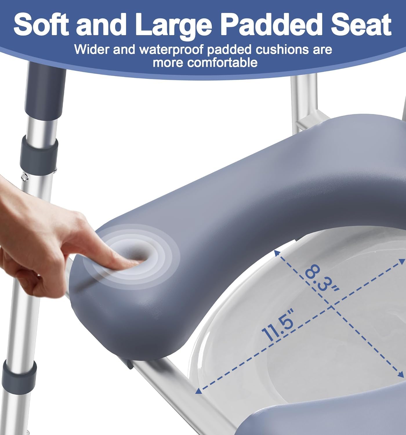 Raised Toilet Seat with Handles for Seniors -5 Raised Toilet Seat with Handles for Seniors -5