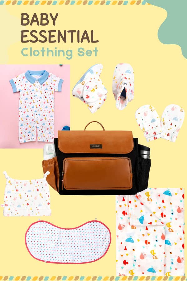 Momzjoy Unisex Diaper Bag for Baby Organic Fabric (Gift Set, Pack of 7)-image-30