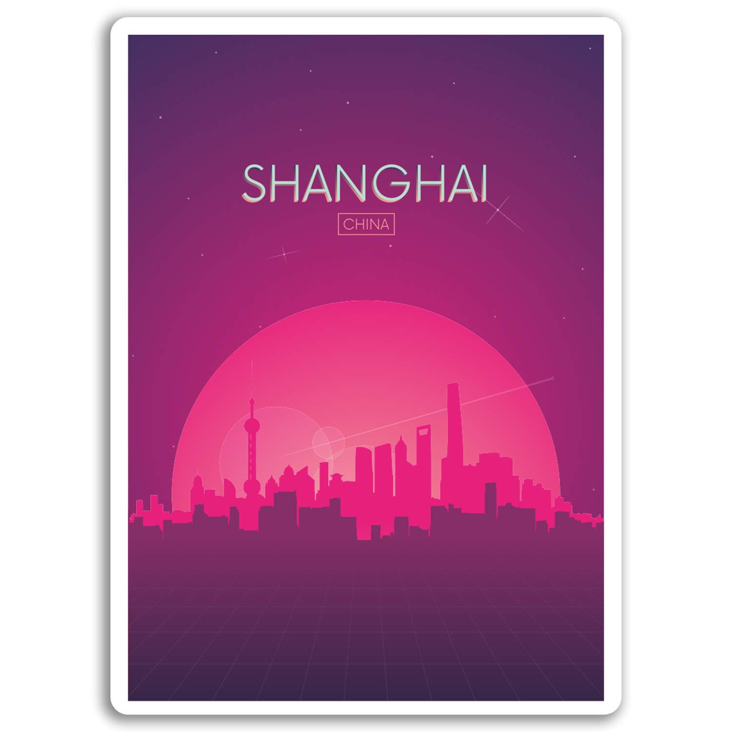 2 x 10cm Shanghai China Vinyl Stickers - Travel Sticker Laptop Luggage #17092 (10cm Tall)