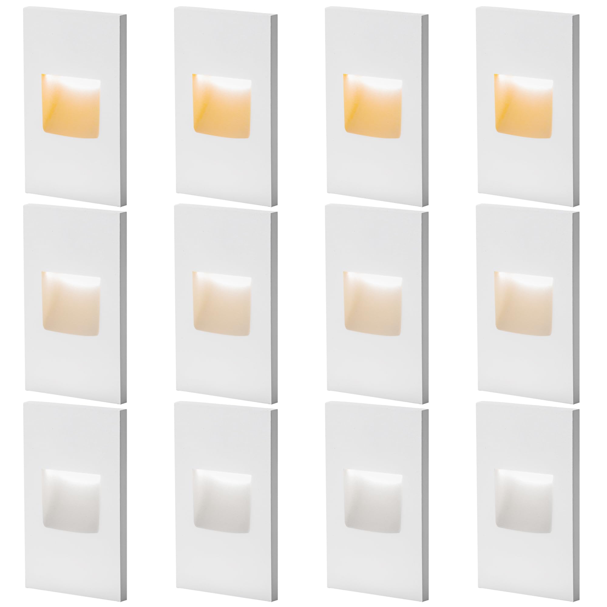 Photo 1 of FTL Outdoor LED Stair Lights, White, 12-Pack